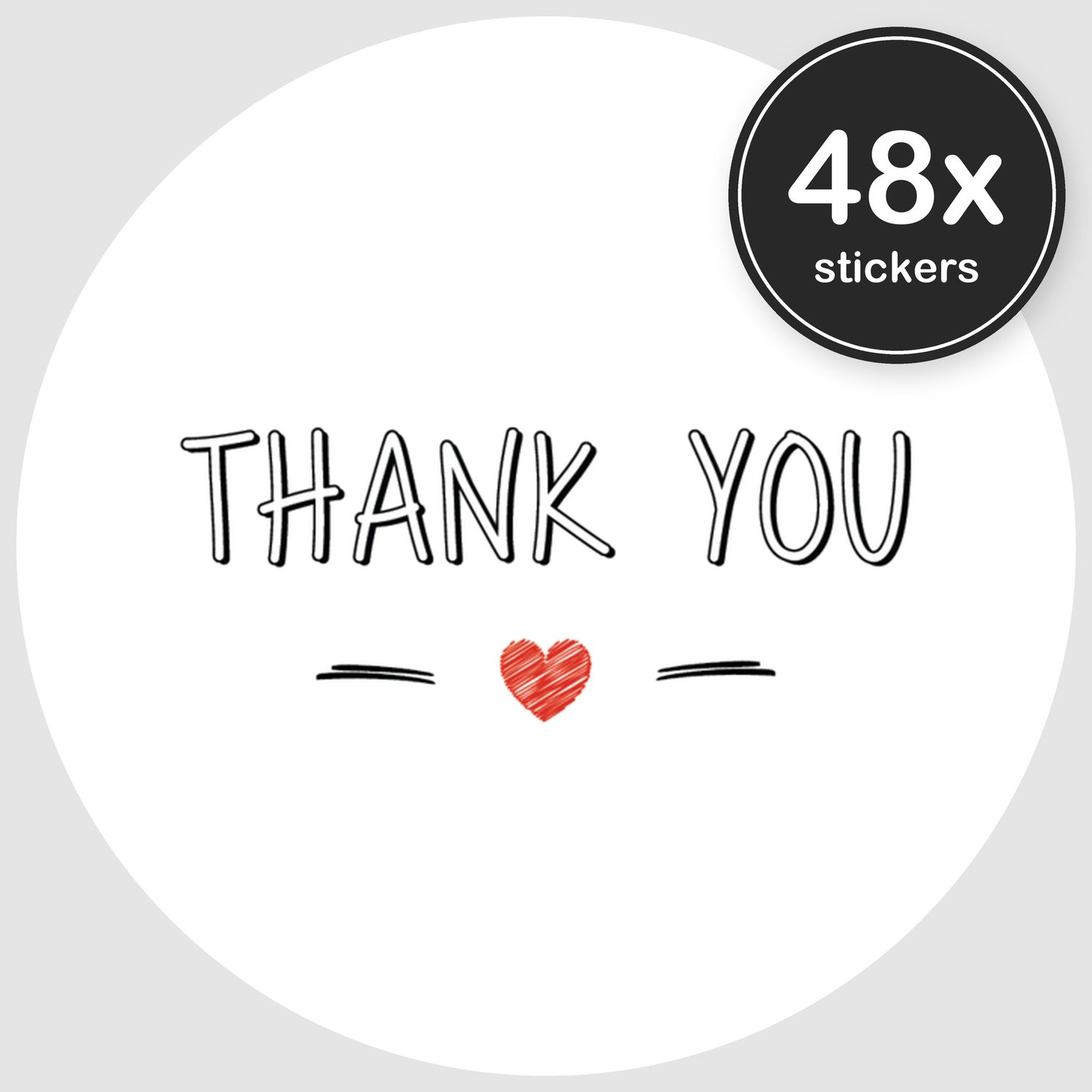 Sluitstickers Bedankt - 48 stuks - Rond 30 mm - Bedankt Stickers - Sluitzegel Envelop - Design 014