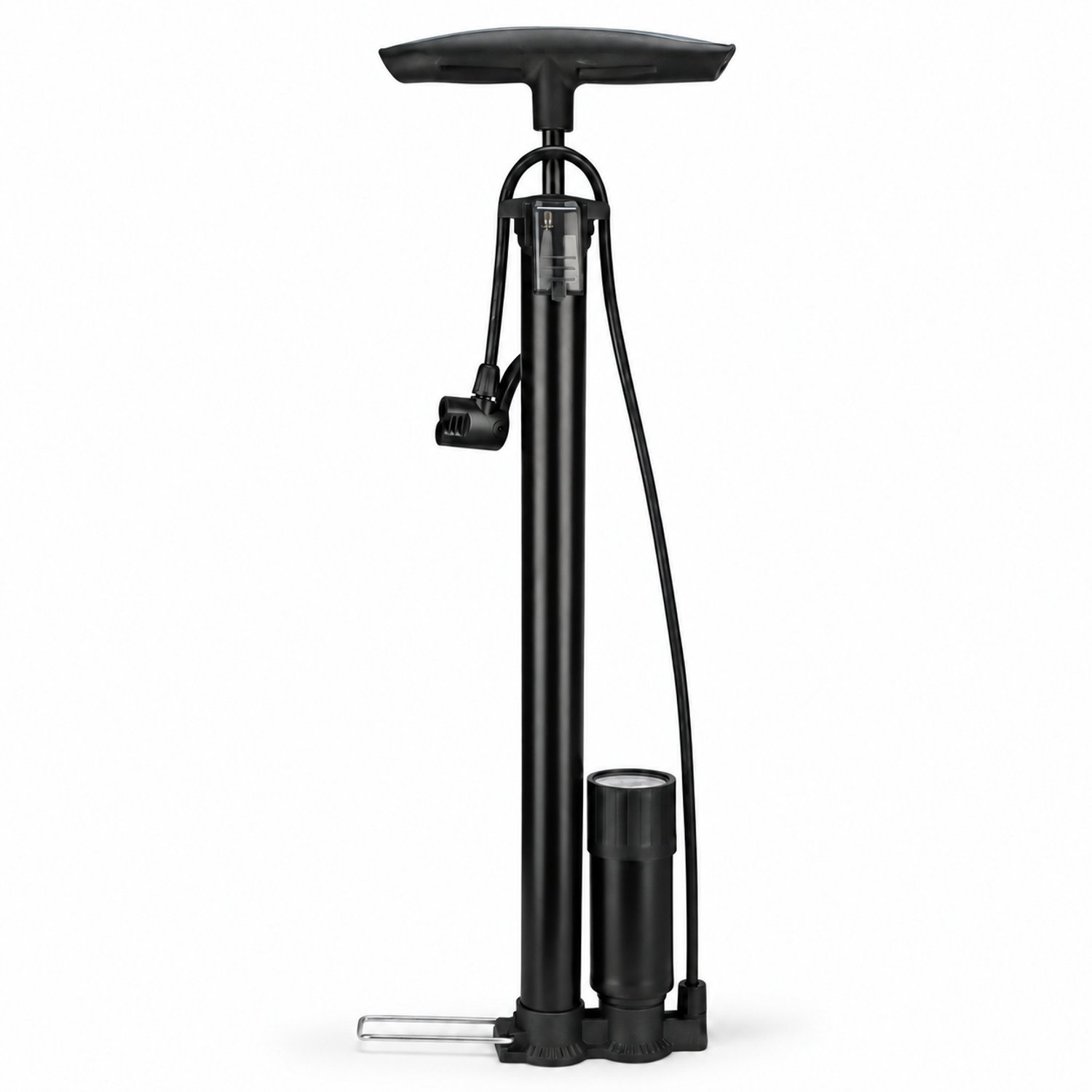 Fietspomp met Manometer - Lichtgewicht Vloerpomp - Dunlop, Presta en Schrader - Zwart
