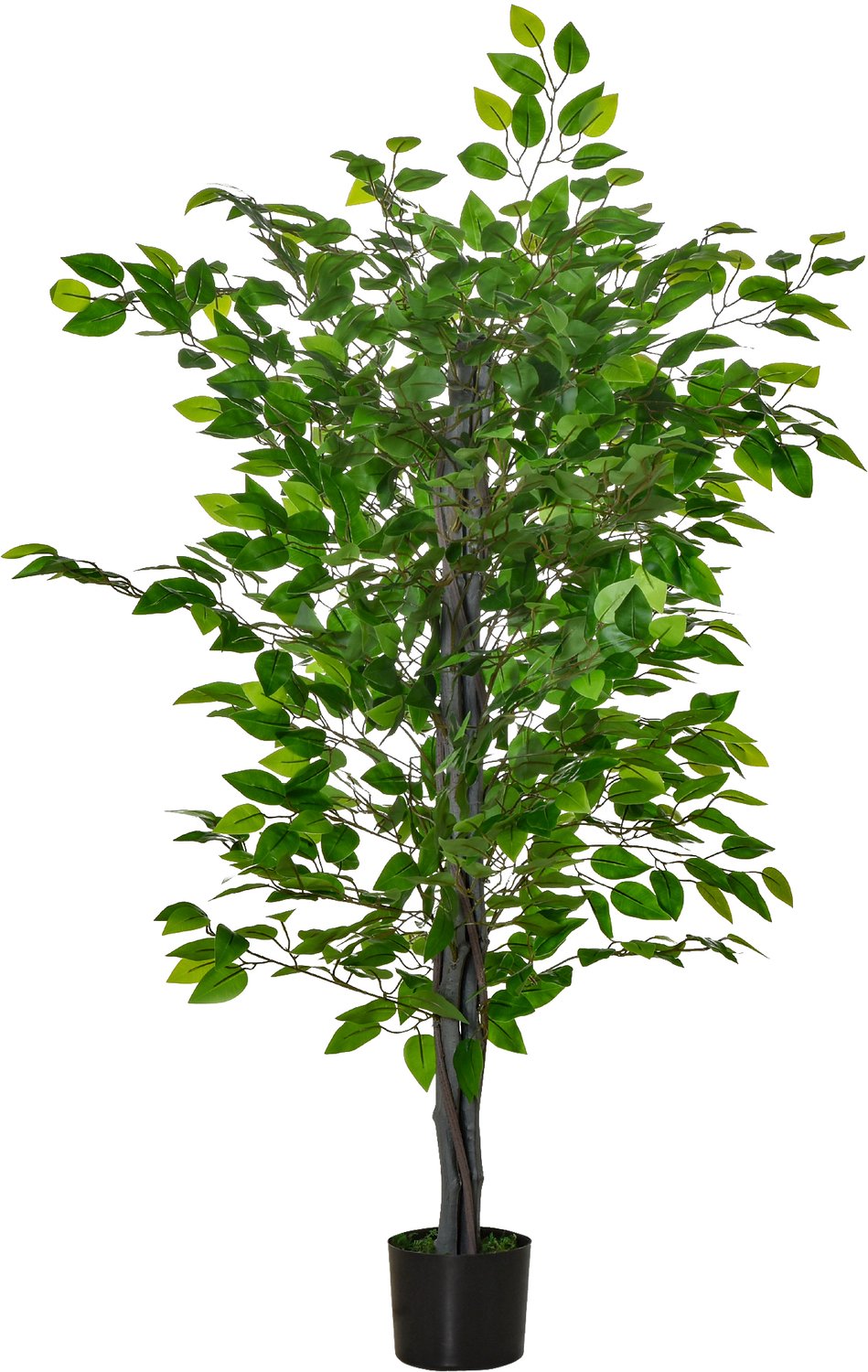 Homona Kunstplant Ficus - Met 756 bladeren en pot - 135 cm hoog - Groen