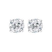 New Bling 9NB-0002 Zilveren oorstekers - zirkonia rond 8 mm - zilverkleurig