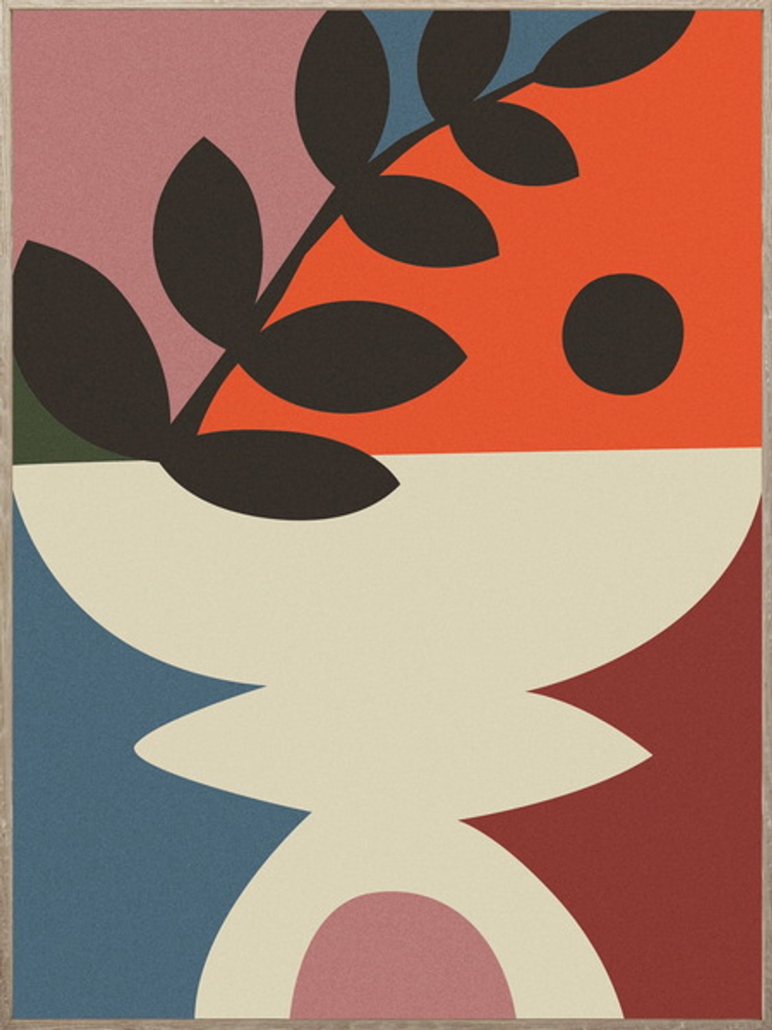 Poster in frame abstracte bloemen 45x60cm