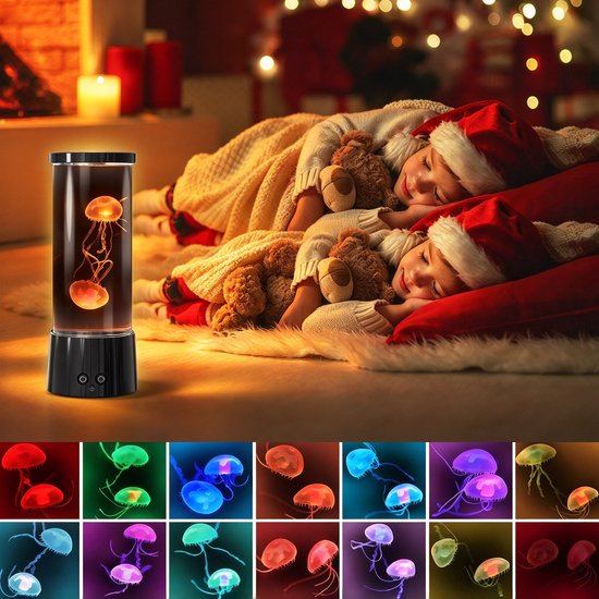 Kwallenlavalamp - Aquarium Sensorische Lamp Voor Kinderen - Op Afstand Bedienbare USB-Tafellamp - Kwallenlamp — afbeelding 4