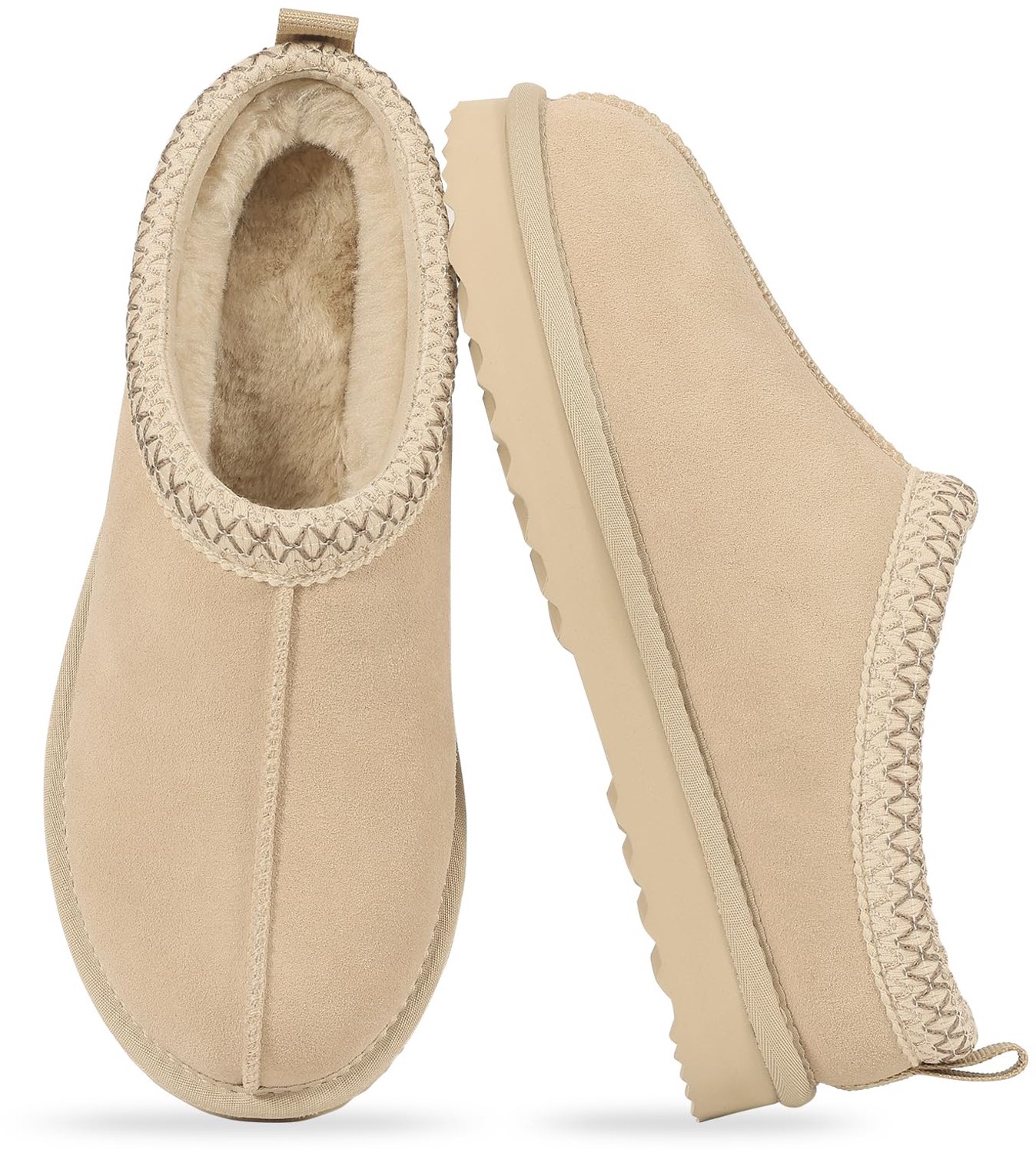Olanly Dames Snowboots suède Boots Warme winterschoenen dames Antislip Dunne zool Verdikte voering van imitatiewol – 36 Geschikt voor voetlengte van 21.84cm Bananenbruin