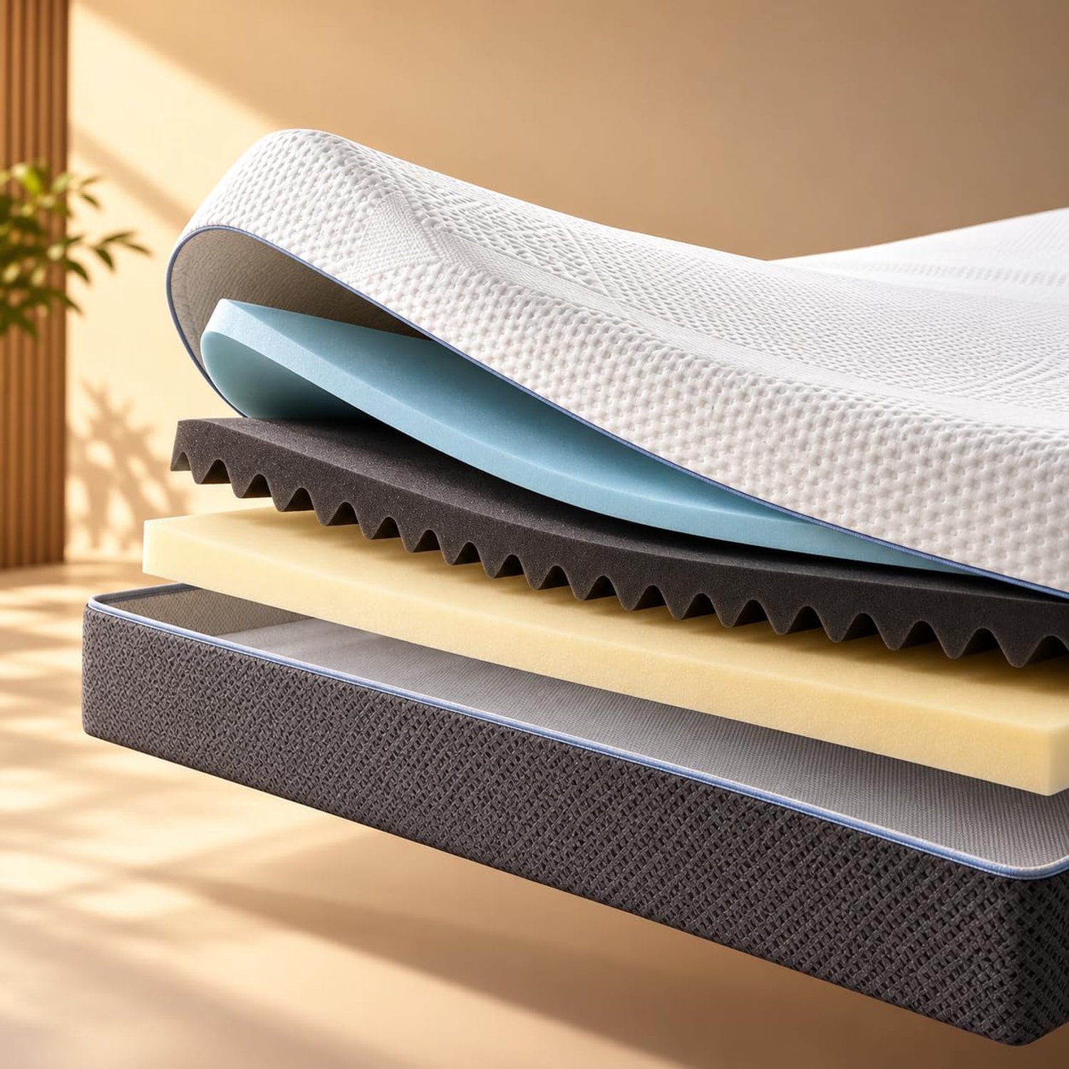 Novihome DuoFlex Comfort Pro Matras 140 x 200 cm – 7-Zone Gel Memory Foam Matras H3/H4, Omkeerbaar Zacht & Stevig, 21 cm Hoog, Drukverlagend en Ergonomisch
