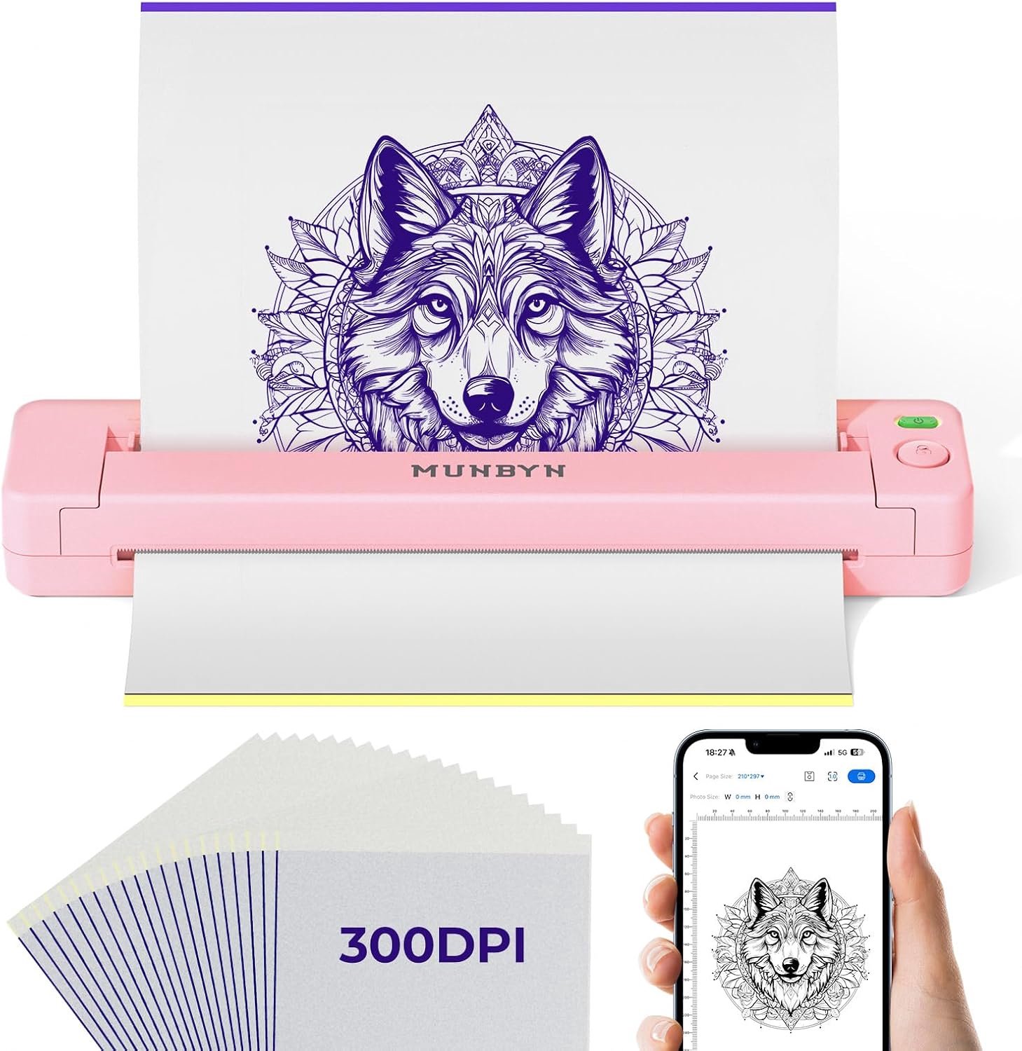 Tattoo Stencil Printer 300 DPI - Draagbaar en lichtgewicht - Inclusief 20 vellen papier - m-winkel