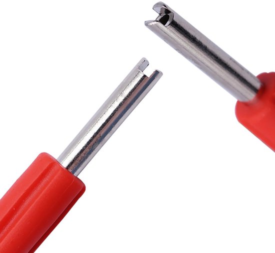 Ventielverwijderaar, 2 stuks roestvrijstalen ventielsleutel, autoventiel, bandenventiel, ventielverwijderaar, geschikt voor auto/motorfiets/fiets bandenreparatiegereedschap (rood) — afbeelding 4