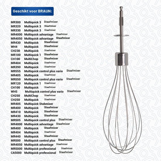 Roerstaaf mixer opzetstuk 190 x 50 mm vervanging voor BR64189652 staaf — afbeelding 2