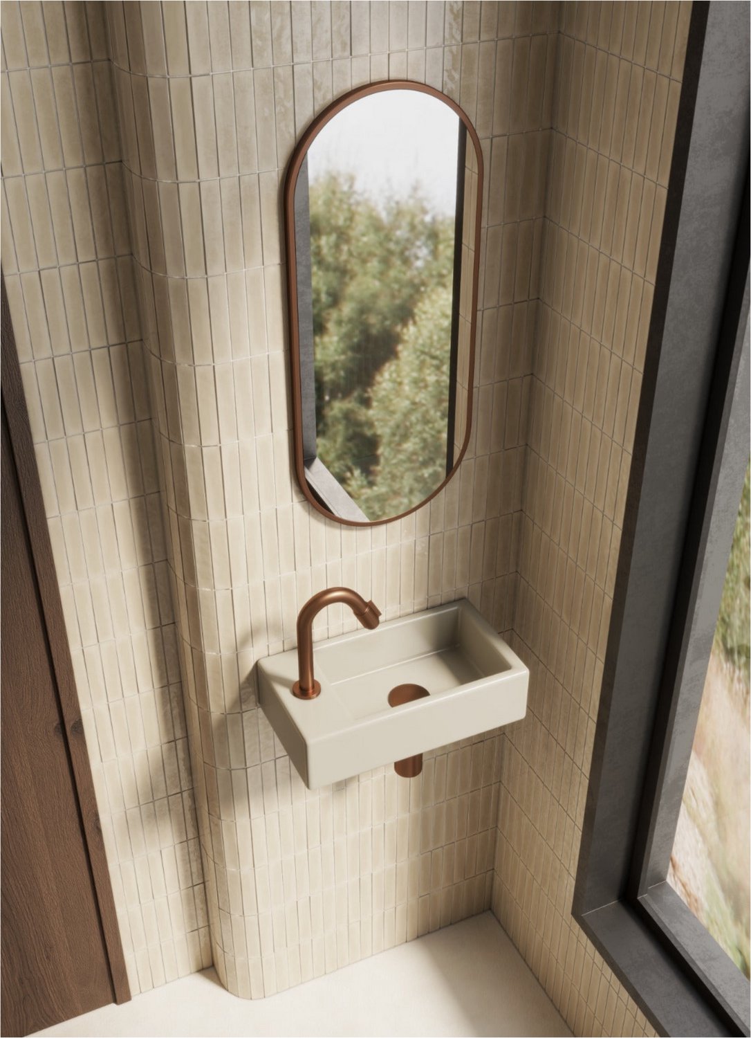 Wiesbaden Rhea M Fontein Links 40 x 22 x 11 cm - Keramiek Beige