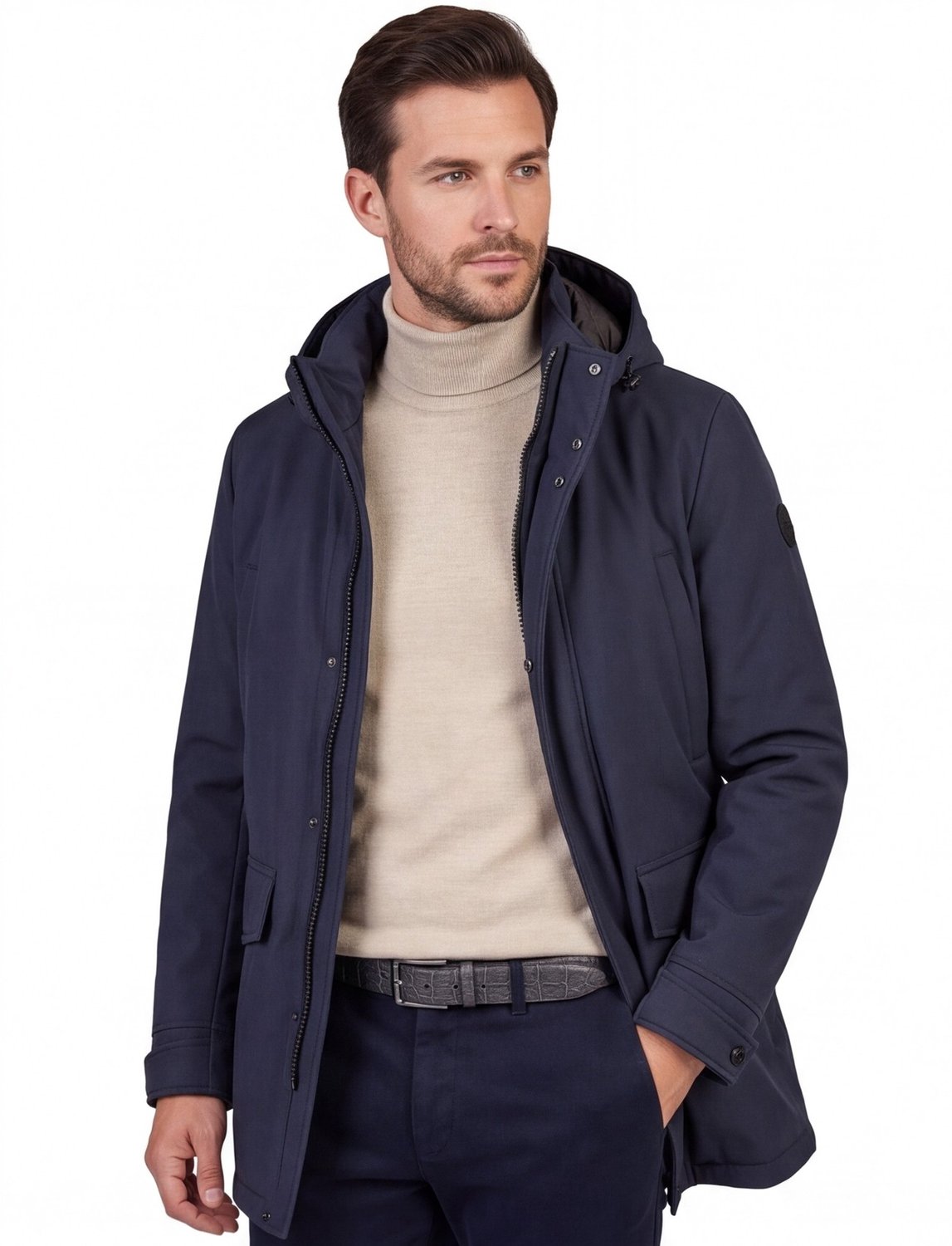 Reset winterjas donkerblauw