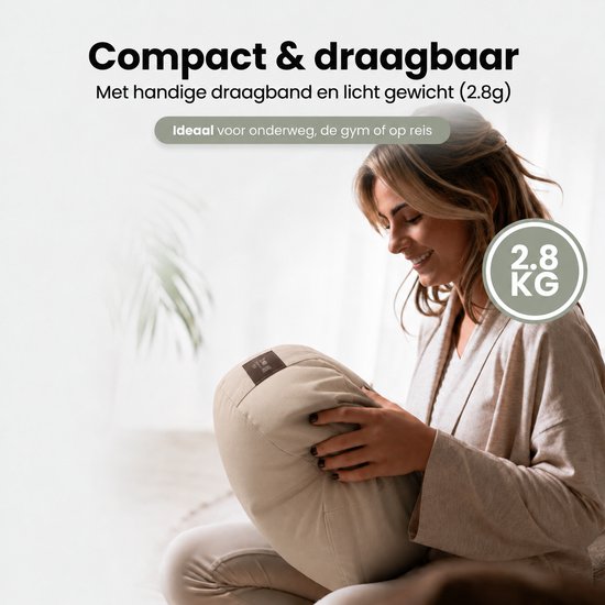Ryce® MeditatieKussen - Yoga - Katoen - Boekweit - Beige van Ryce — afbeelding 2