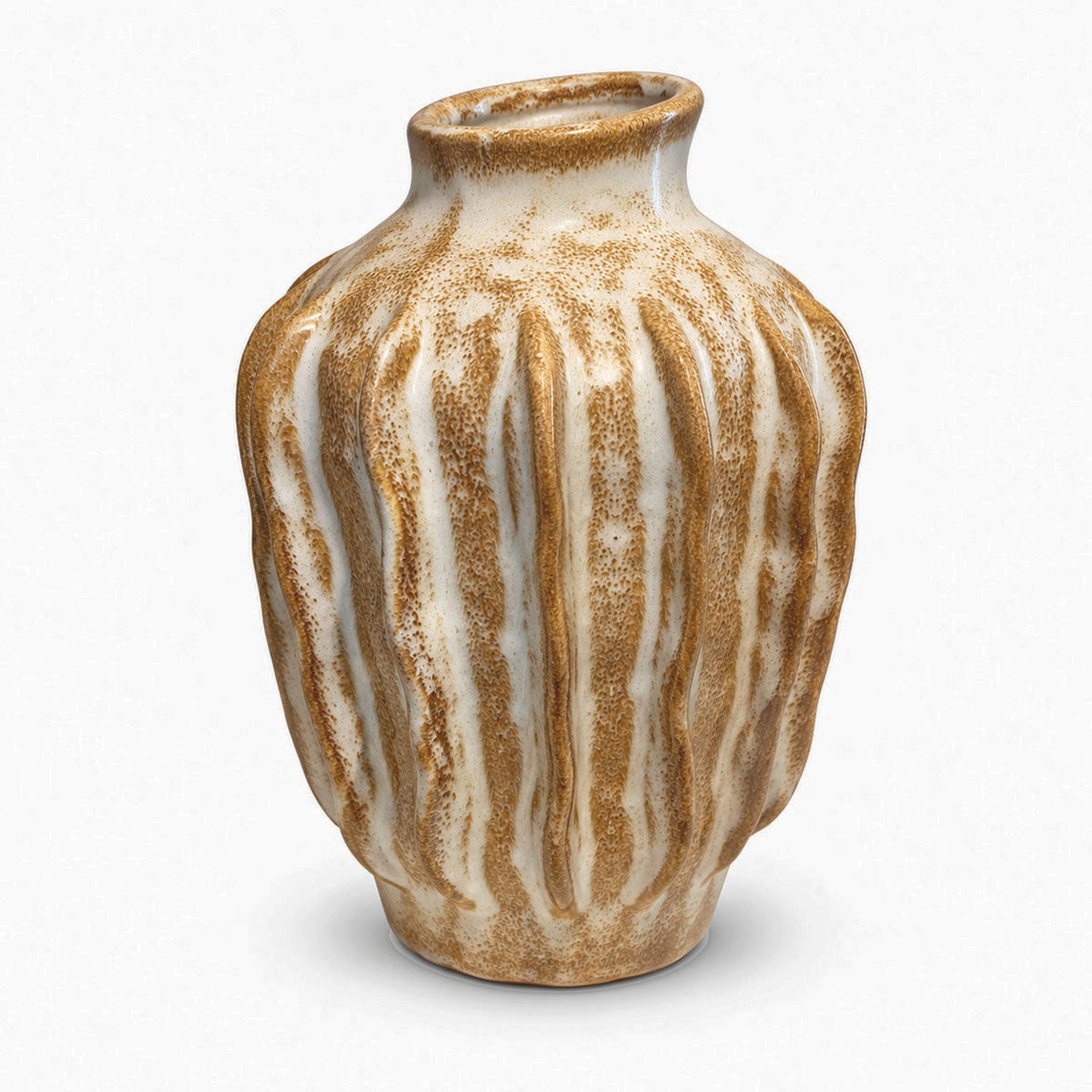 homebound by ky Nori Vaas Keramiek - Crème/Bruin - H 27 cm Beige