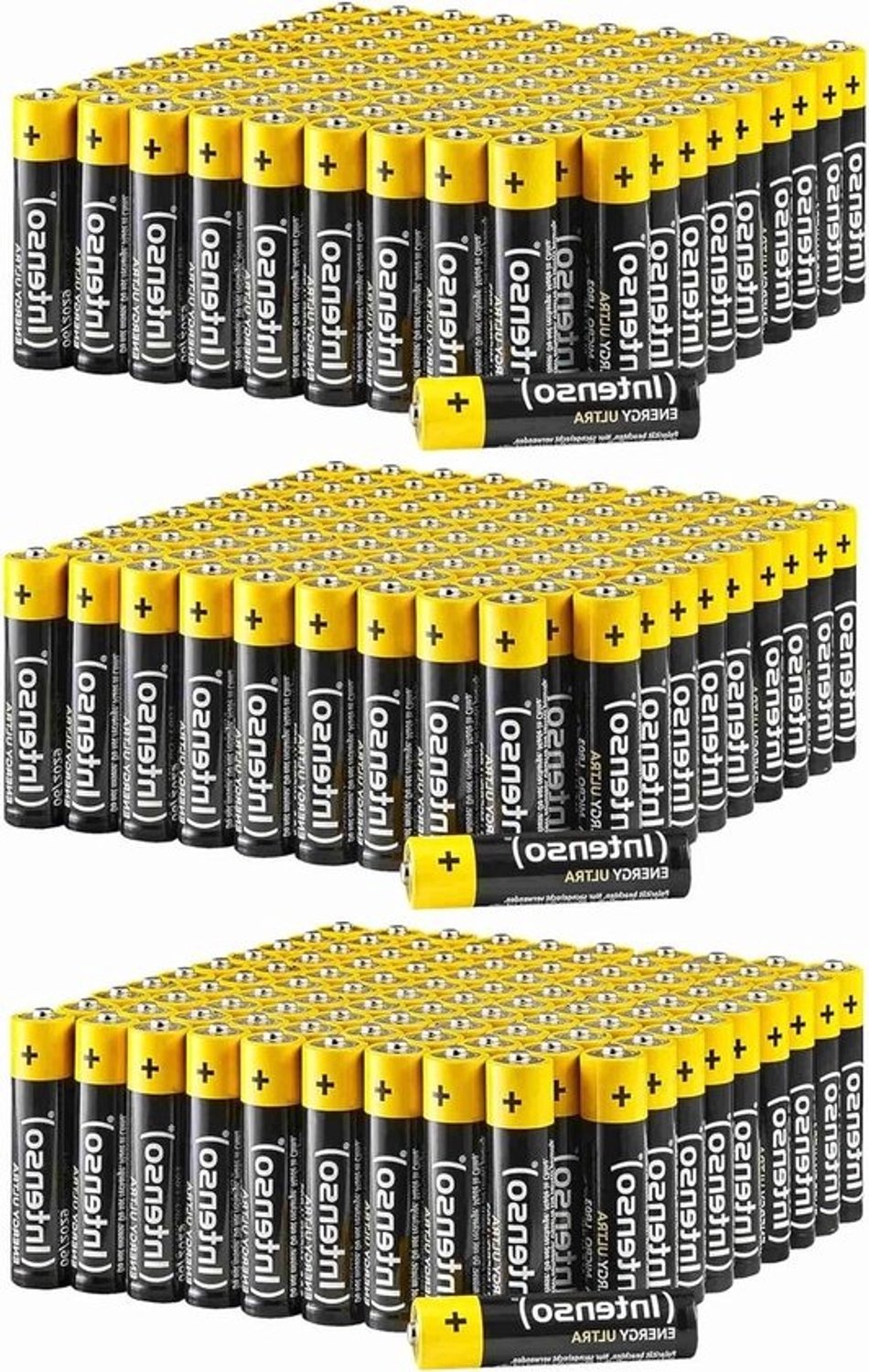 AAA batterijen - Microbatterijen - Voor dagelijks gebruik - Betrouwbare prestaties - 300 stuks - Geel zwart