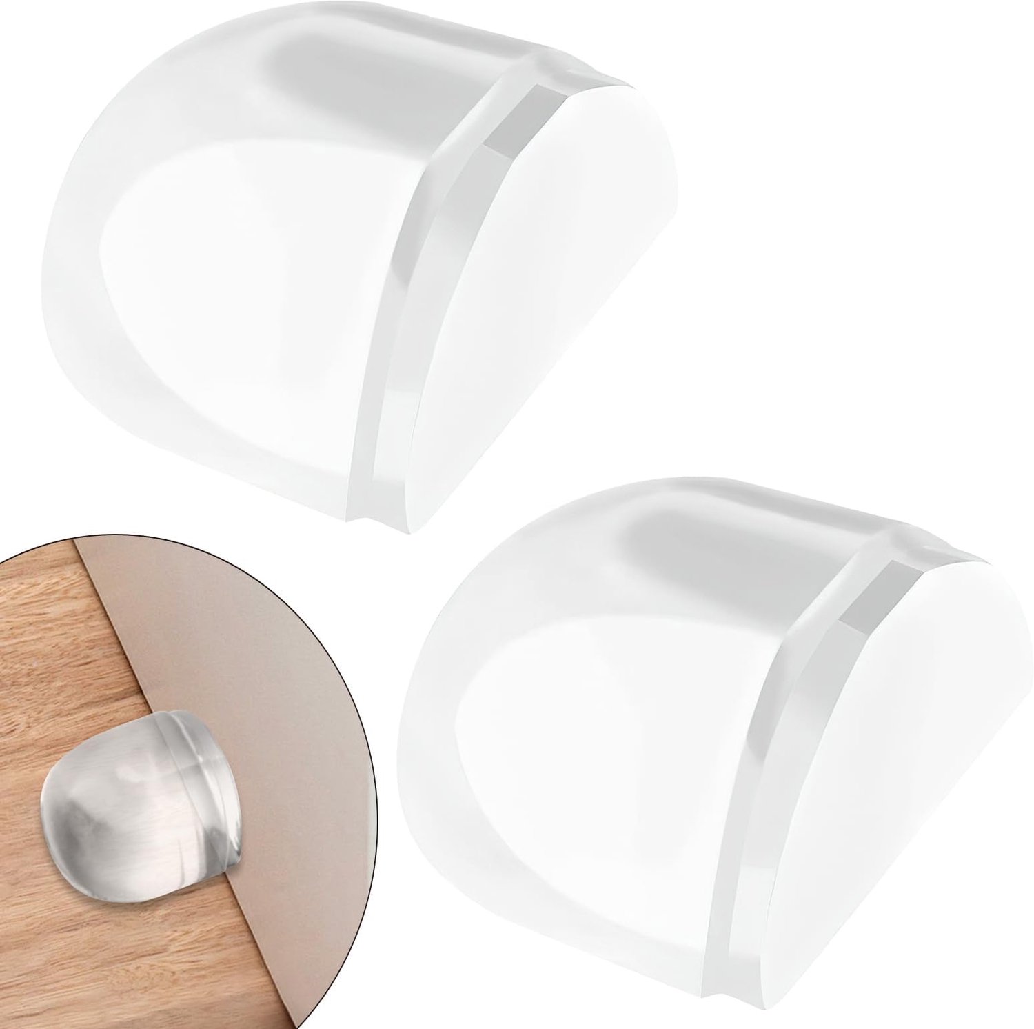 Vloerdeurstoppers 2 stuks - doorzichtig - zelfklevend - geluiddempende bescherming voor deur en muur - Vemera