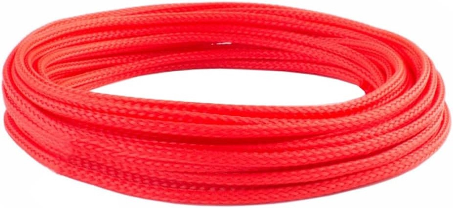 Uitbreidbare gevlochten slangen voor kabelbeheer - Flexibele geïsoleerde hoes voor bescherming, 6mm, 15 meter, rood