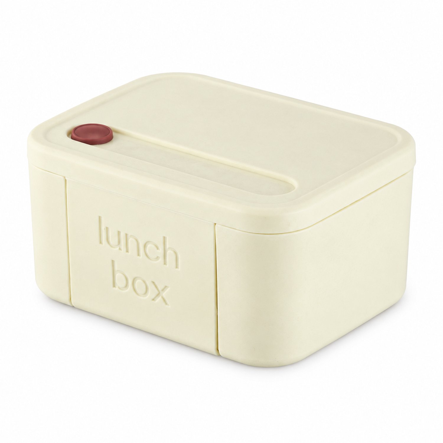 Broodtrommel rvs 201, wit, met deksel, rechthoekig, 14 × 11 × 6,5 cm