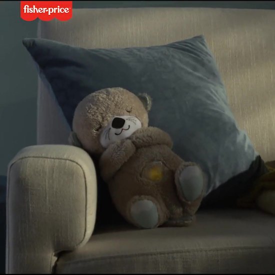 Fisher-Price Bedtijd Otter 30 cm - 0 tot 6 maanden - Knuffel met muziek