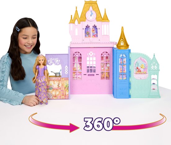 Disney Prinses Close %26 Carry Kasteel Rapunzel Modepop - met 5 speelgebieden — cadeau in Spellen & Speelgoed - foto 3