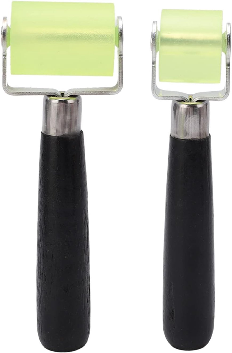 Geluid reducerende roller 30mm + 50mm - silicone - ergonomische houten handgreep - efficiënt geluiddemping - ShopVlot