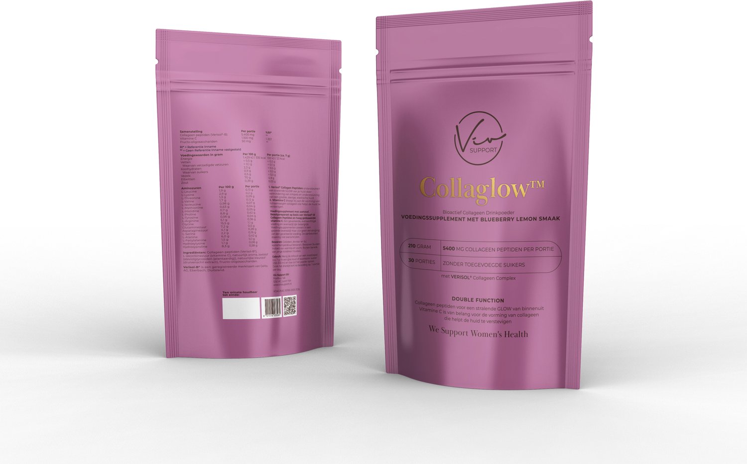 Viv Support Collaglow – Collageenpoeder met Vitamine C – 30 Porties