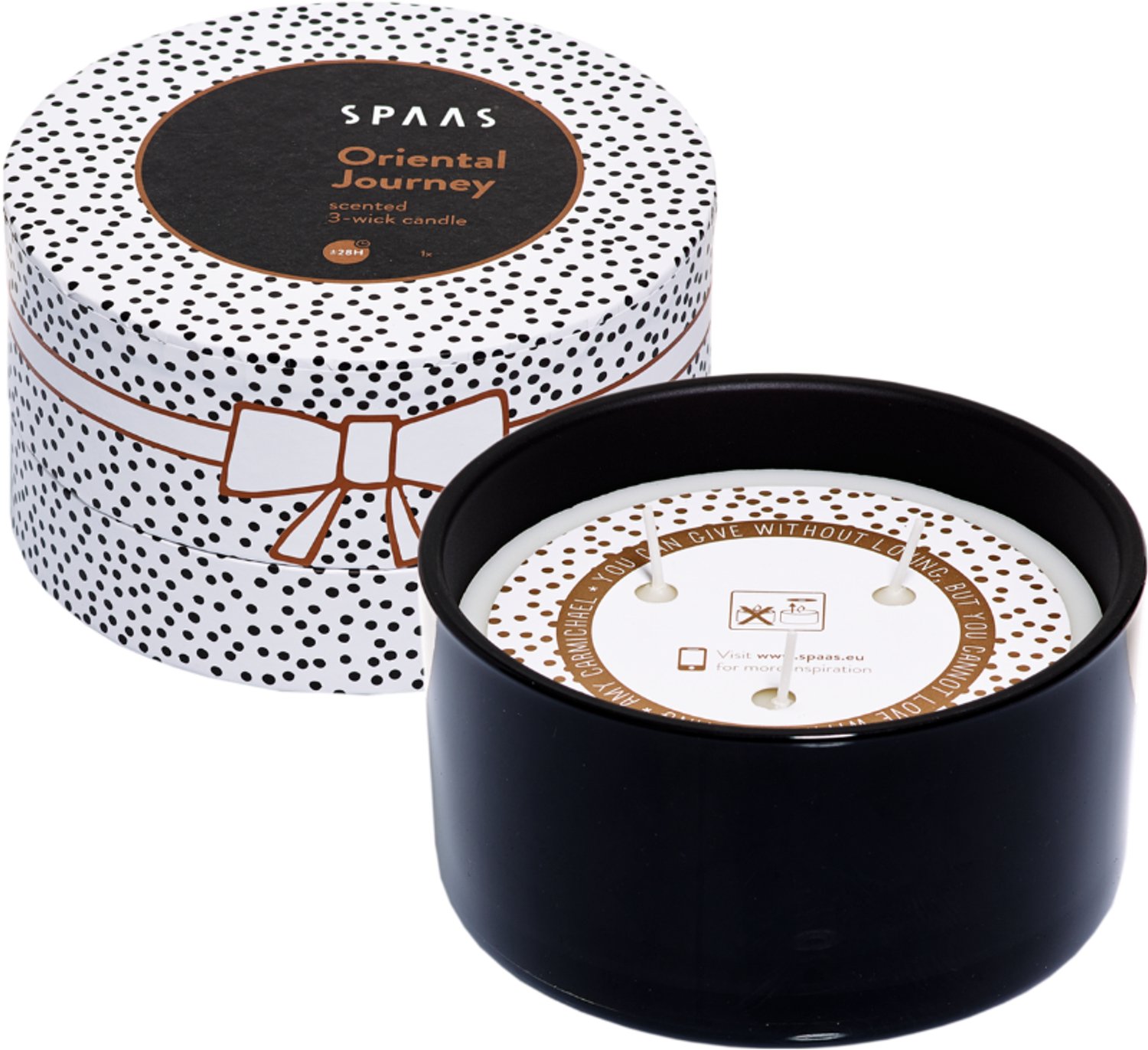 SPAAS Geschenkset Geurkaarsen 3-wiek - Oriental Journey - ca. 28 uur - 2 Stuks Weiß