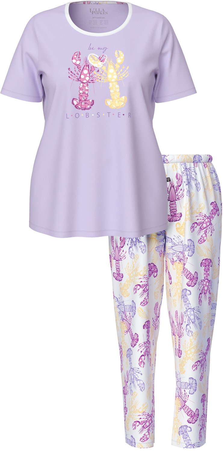 Ulla Popken Dames - Pyjama - Zachtlavendel - Maat 54+