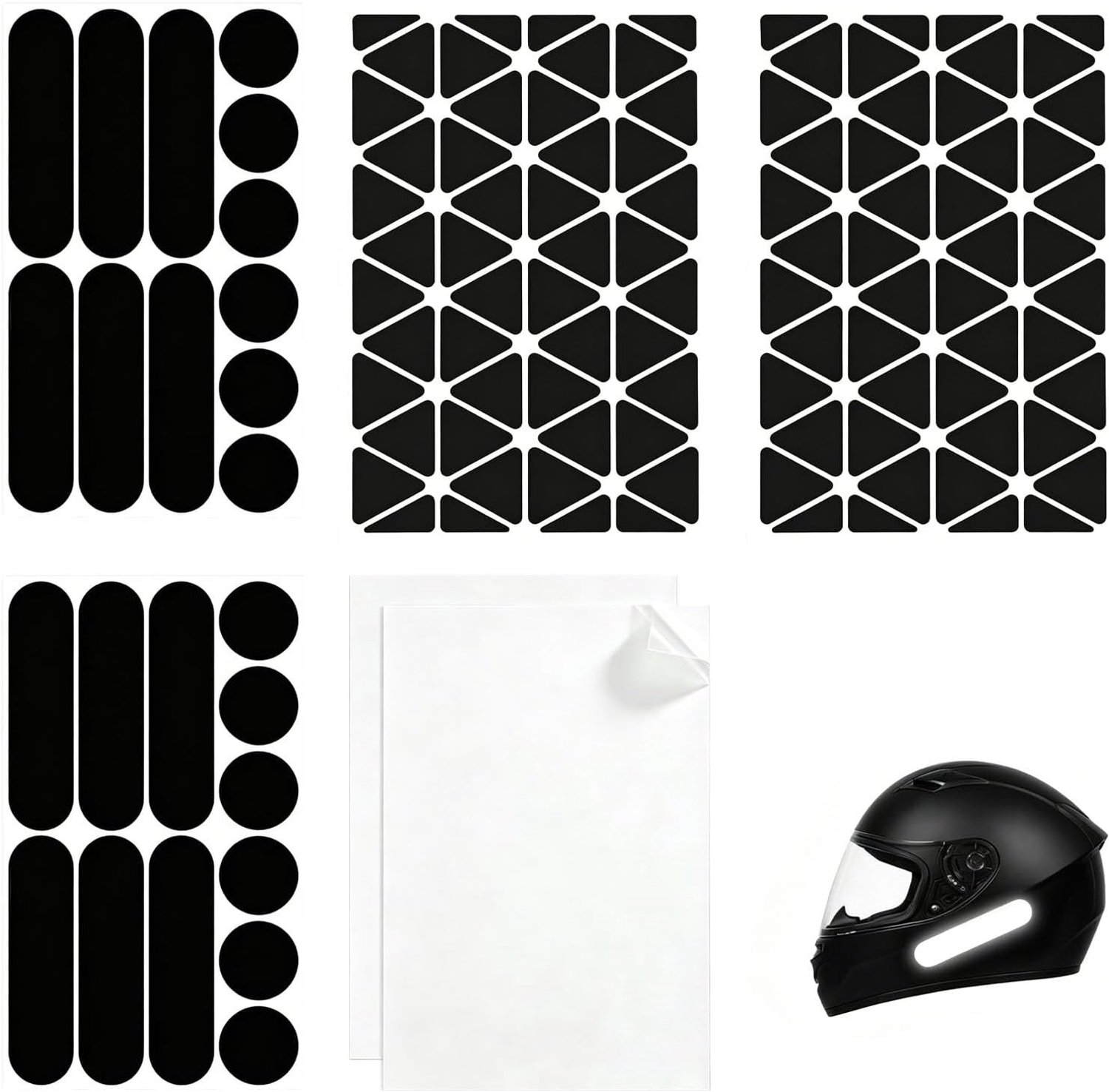 Reflecterende Stickers Set – 6 Stuks voor Auto, Fiets, Motor en Helm – Hoge Zichtbaarheid in het Donker – Zelfklevende Veiligheidsstickers met Transferfolie voor Extra Veiligheid