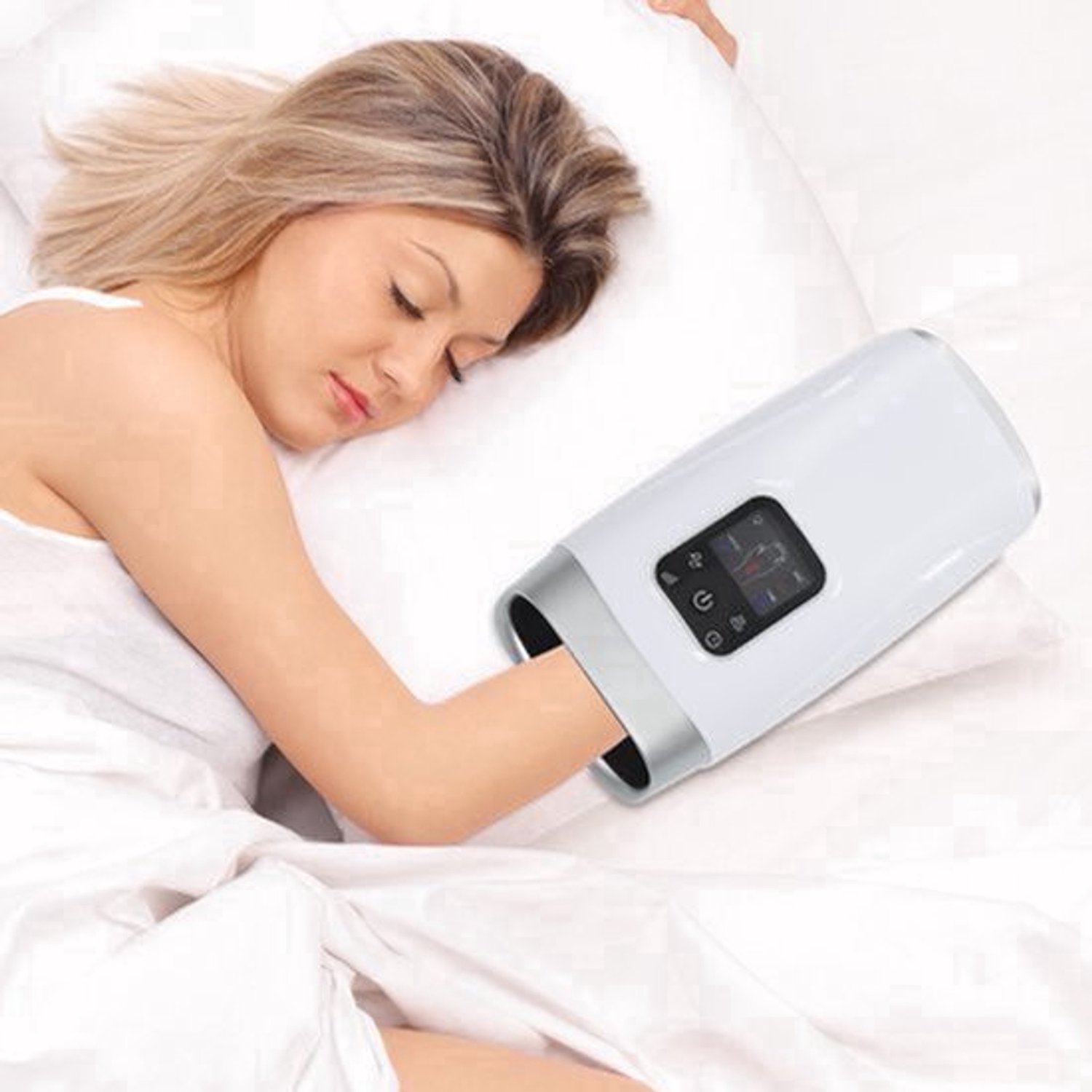 Handmassageapparaat Elektrisch - Ivoor - 8W Vermogen - ABS Materiaal - Draadloos - Voor Handpijn En Vermoeidheid