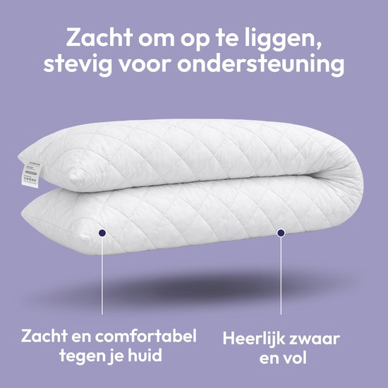 Comfeur Body Pillow Memory Foam - Ergonomische Zijslaapkussen & Zwangerchapskussen - Verstelbare Vulling Traagschuim - Wasbare Hoes - 160x50 cm - Inclusief 2 Wasbare Hoezen — afbeelding 4