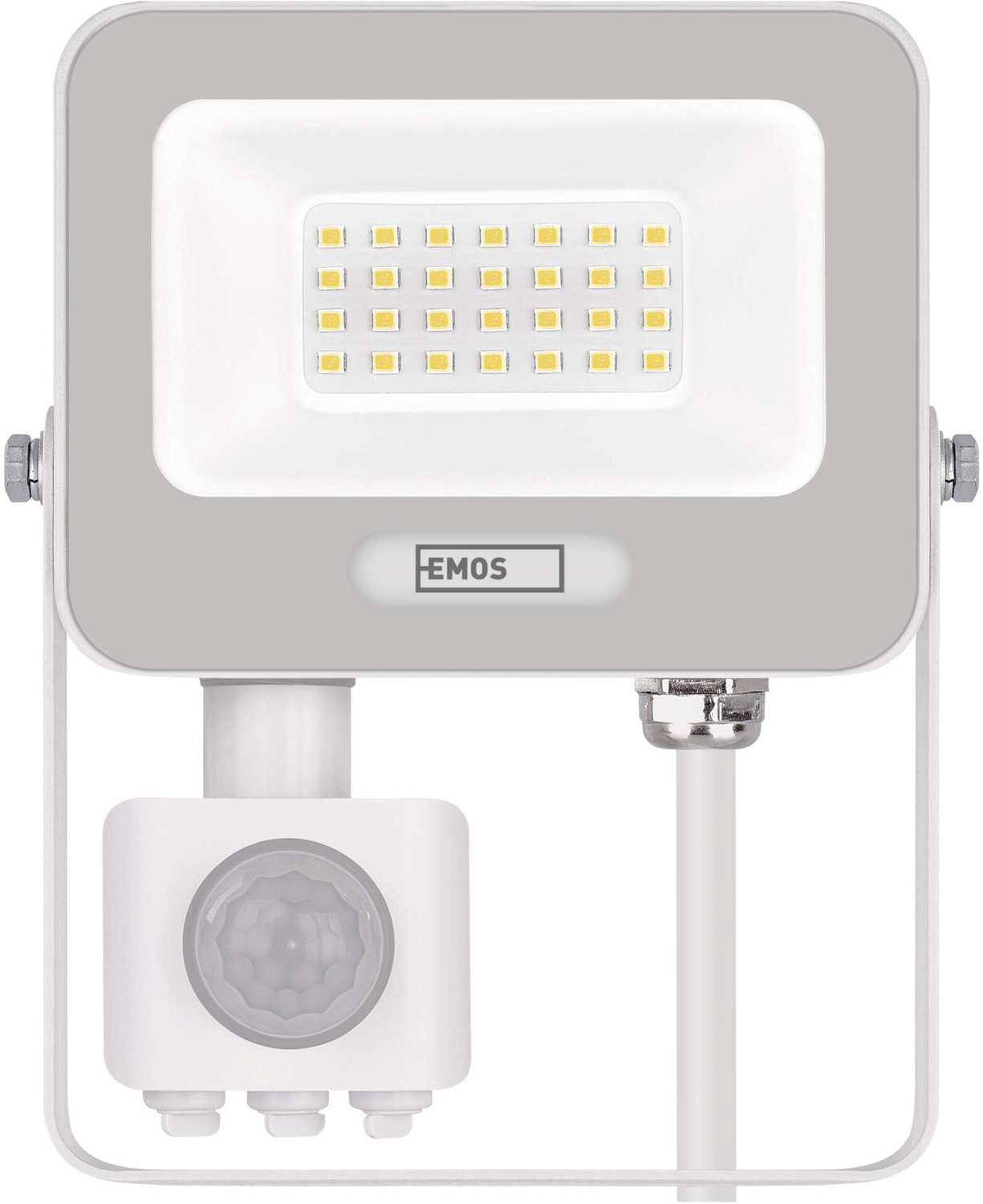 EMOS GLARO LED-schijnwerper met bewegingssensor, 20 W, wit, IP54, 2000 lm, neutraal wit, ZS2324W