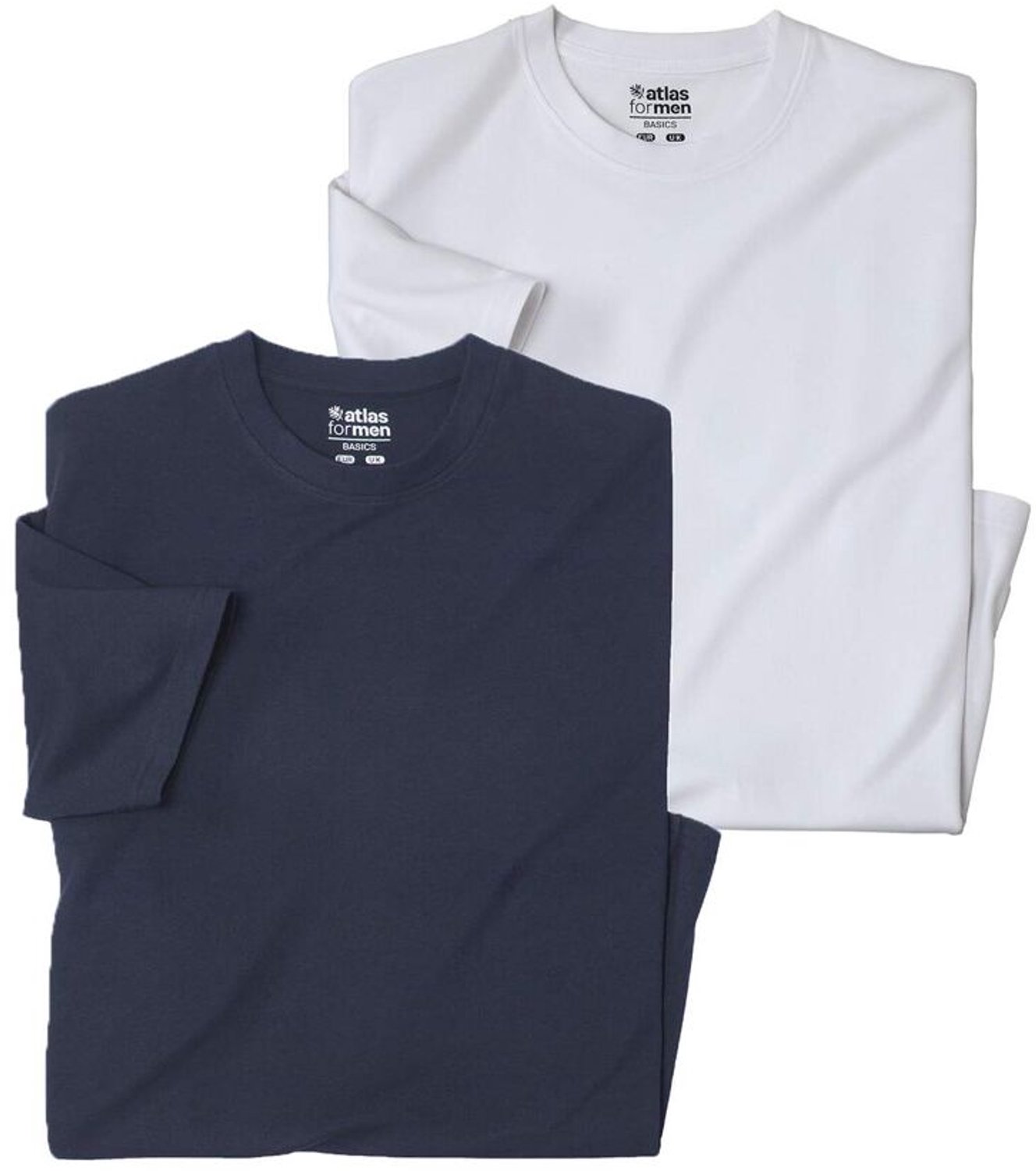 ATLAS FOR MEN - Set van 2 effen T-shirts - Heren - Verkrijgbaar in grote maten - 4XL