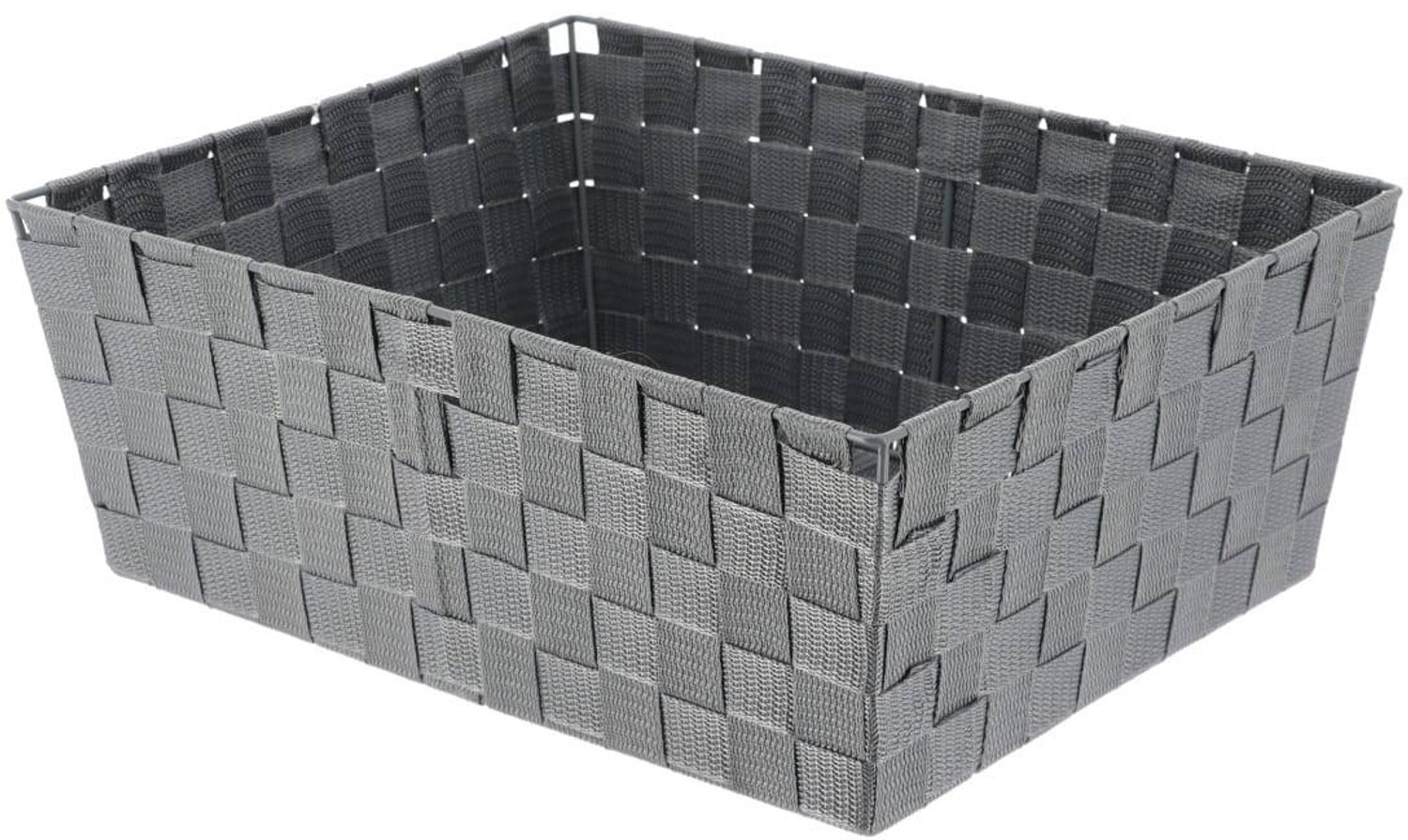 Panière dressing en polyester H. 15 x L. 31,5 x P. 39 cm gris