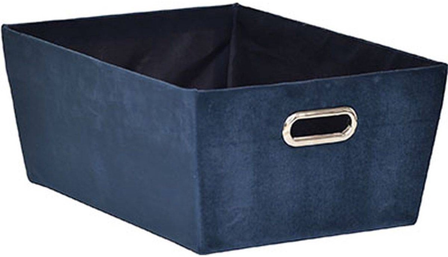 Panière dressing en velours 18 x 45 x 32,5 cm bleu jean
