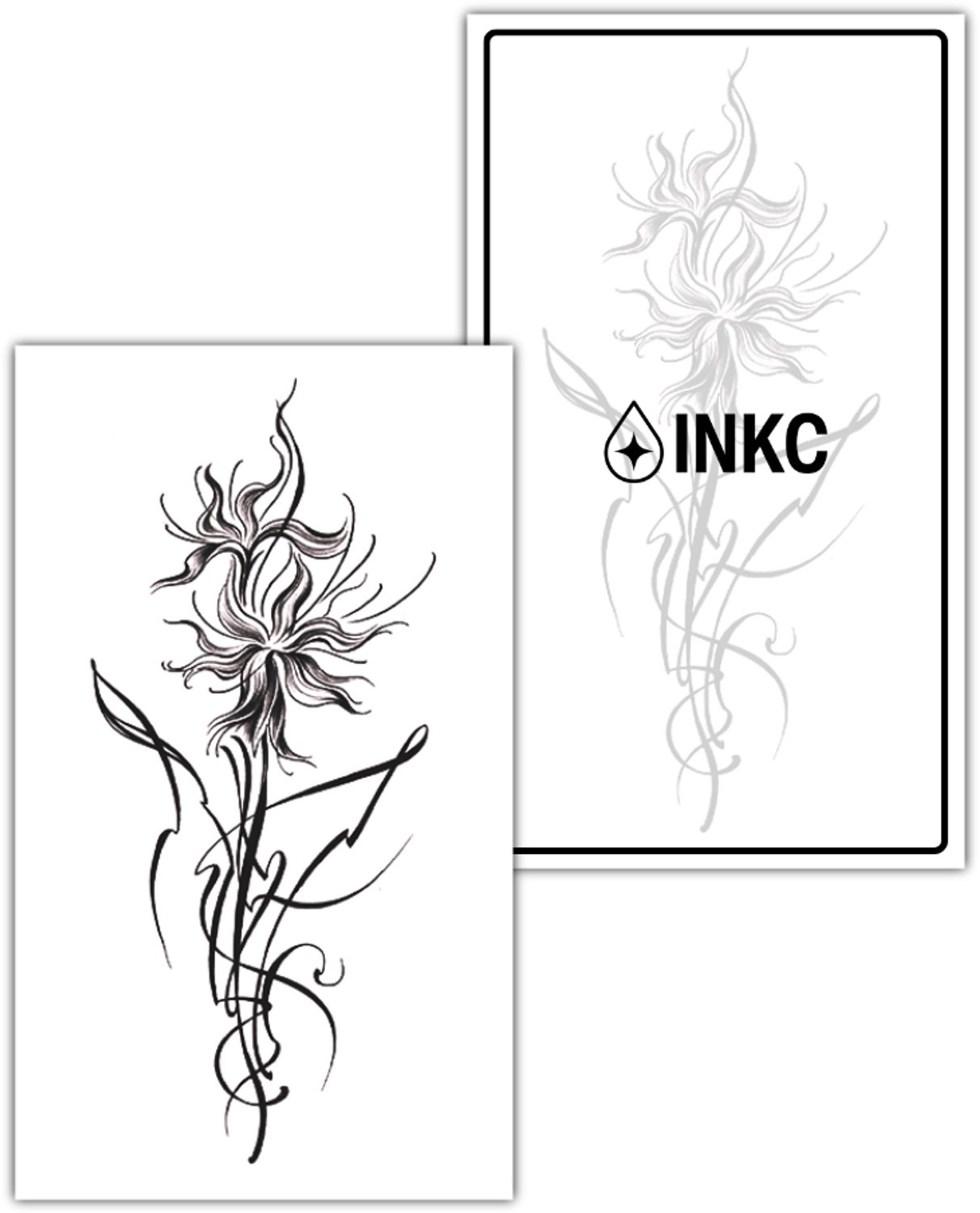 INKC - Tijdelijke Tattoo - Losse bloem - Nep Tattoo - Plak Tattoos - Blijft tot 2 weken - 7 x 12cm