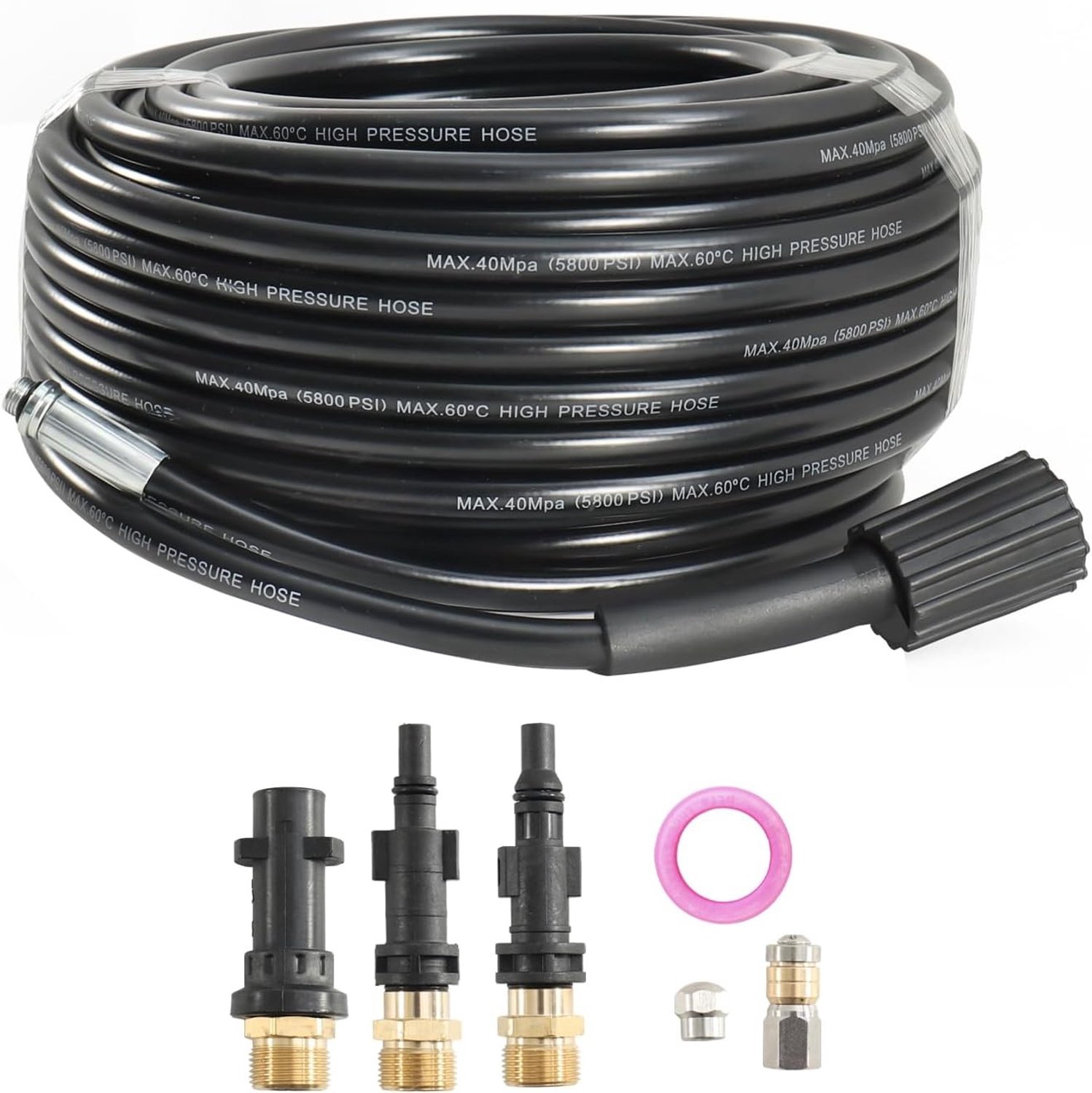 Professionele 20 m Tube Cleaning Probe met 180 Bar, Inclusief 2 Nozzles en Adapter voor Hogedrukreinigers