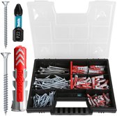 Fischer DuoPower Set pluggen en schroeven in doos + Slagbit PZ2 Makita, Profi-box, Organizer 201 elementen