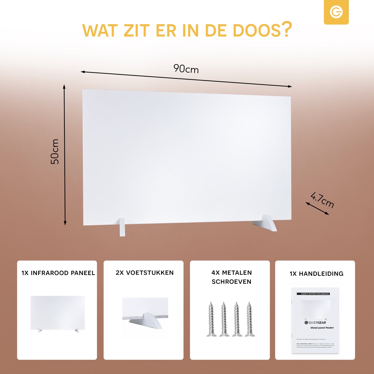Silvergear Infrarood Verwarmingspaneel Premium - Infrarood Paneel - Verplaatsbaar - WIFI - 450W - Wit – foto 8