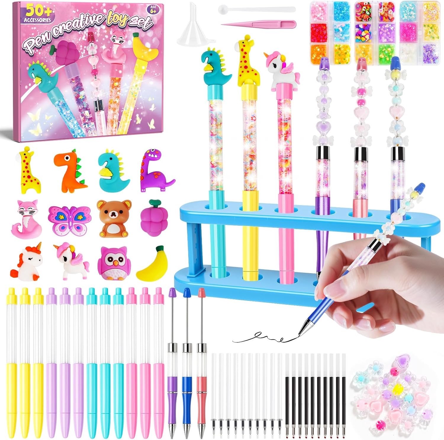Knutselset voor Kinderen - Multicolor - Voor Jongens en Meisjes vanaf 6 Jaar - DIY Pennen Maken met 50+ Accessoires