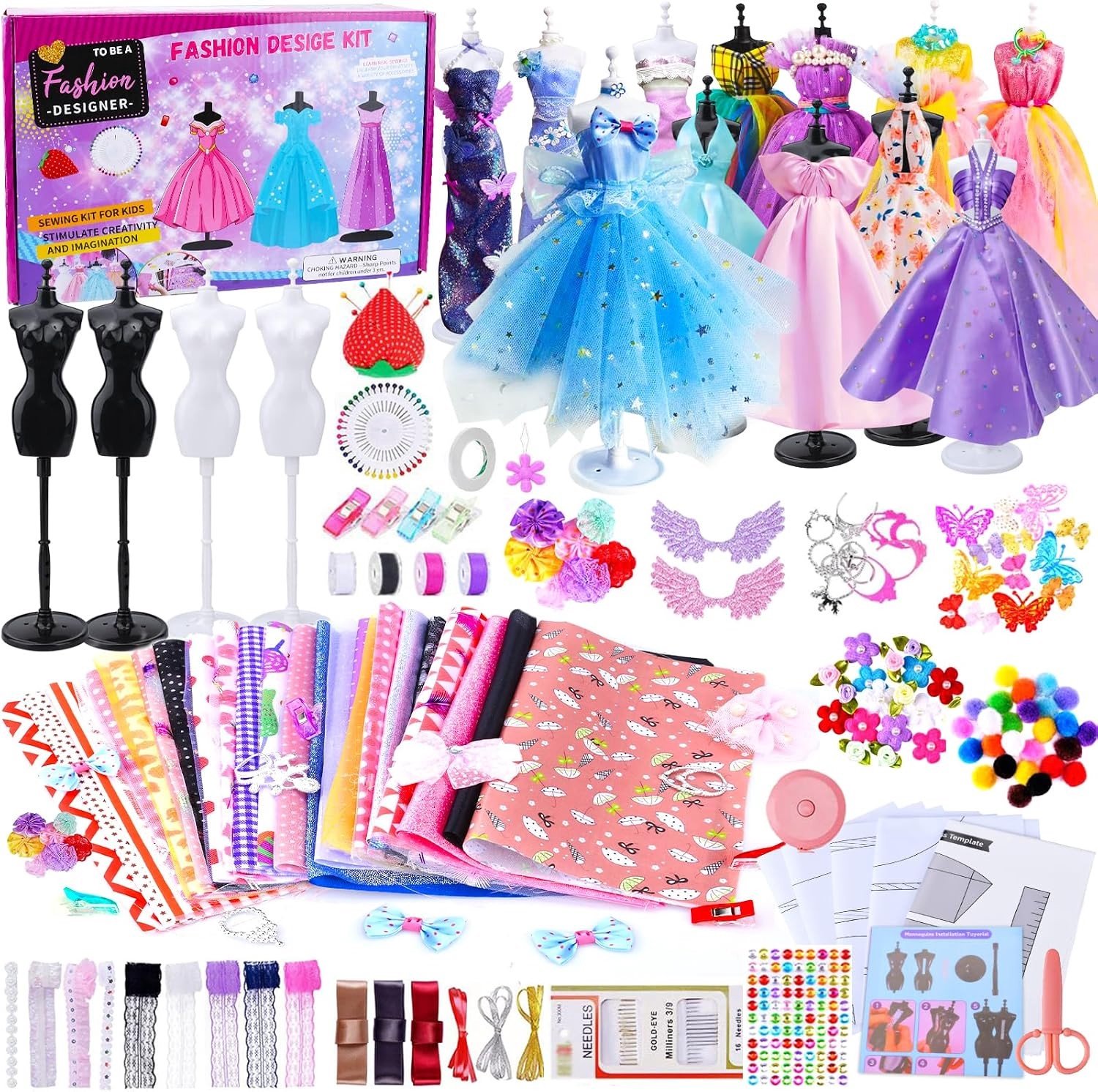 Fashion Designer Kit - Multicolor - Voor Meisjes van 8 Jaar en Ouder - Modeontwerperset met Stof en Accessoires