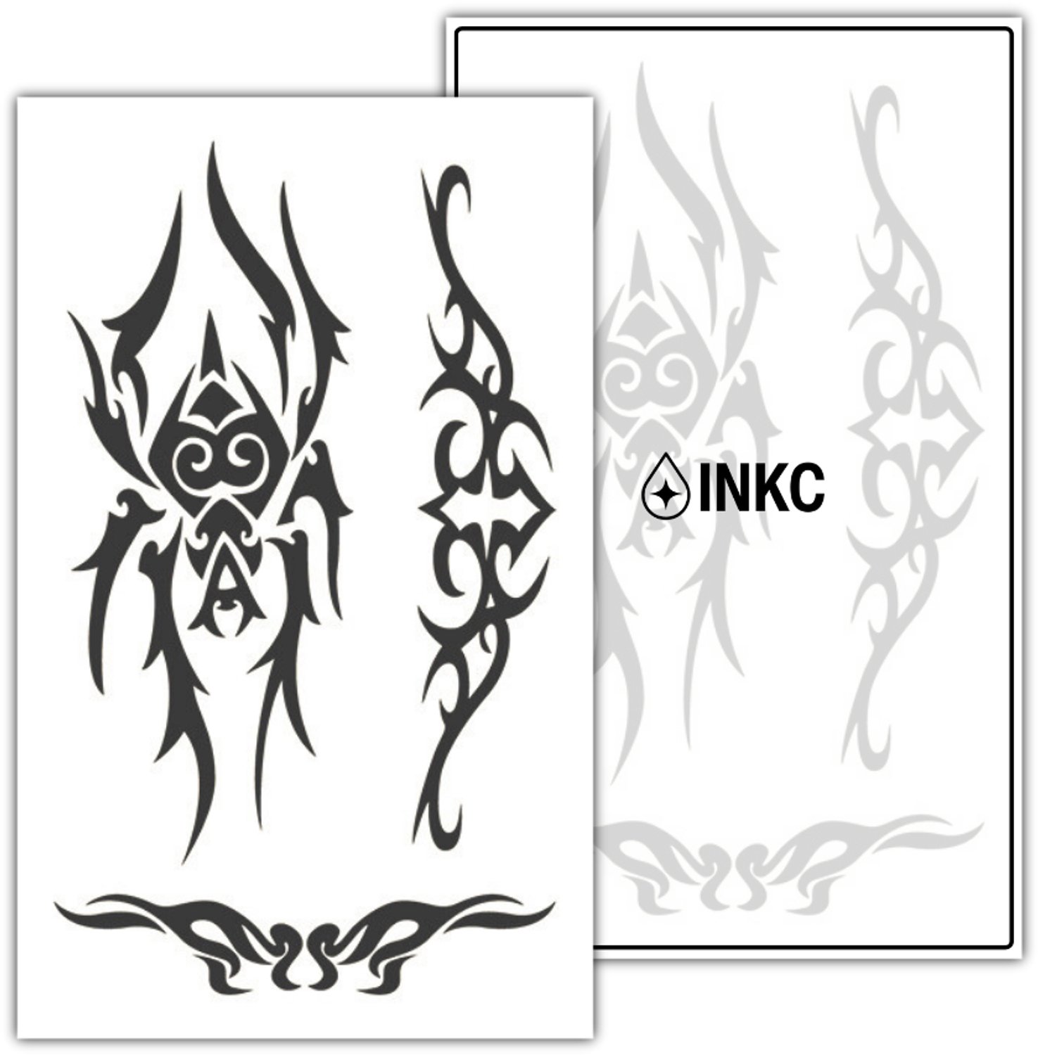 INKC - Tijdelijke Tattoo - Zwarte Vlam - Nep Tattoo - Plak Tattoos - Blijft tot 2 weken - 11 x 18cm