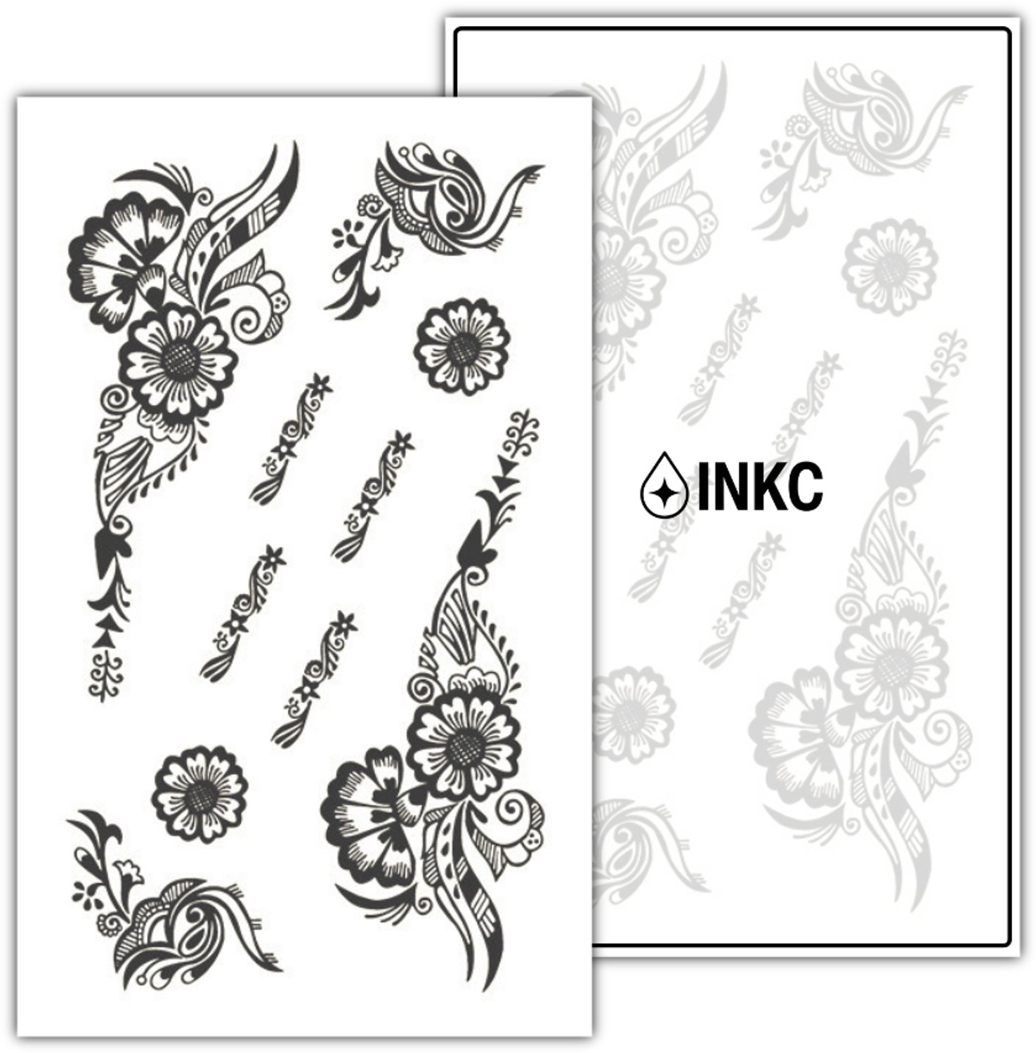INKC - Tijdelijke Tattoo - Bloemen - Nep Tattoo - Plak Tattoos - Blijft tot 2 weken - 11 x 18cm