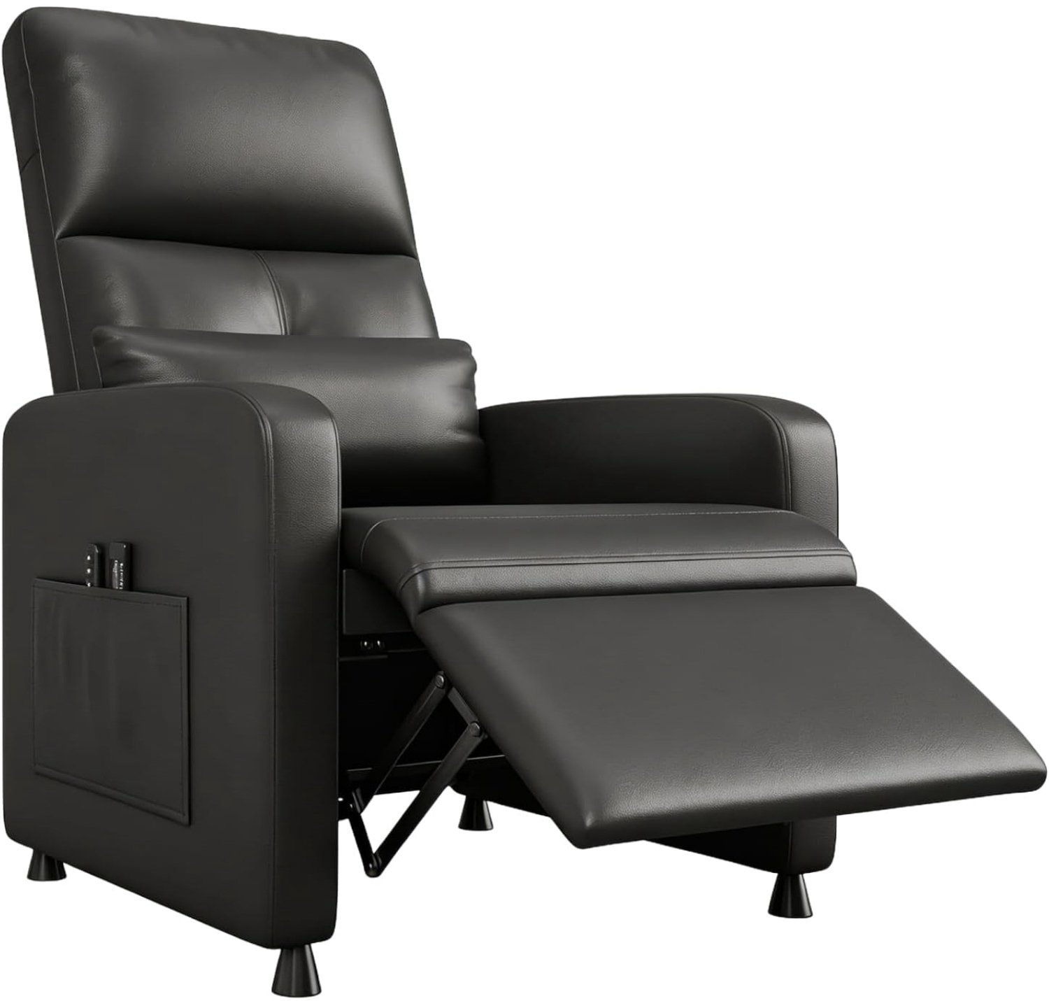 Elektrische Relaxfauteuil Grijs - Massagefunctie Met Verwarming - Verstelbare Voetensteun - Kunstleer - Metalen Frame - Eenpersoonsbank