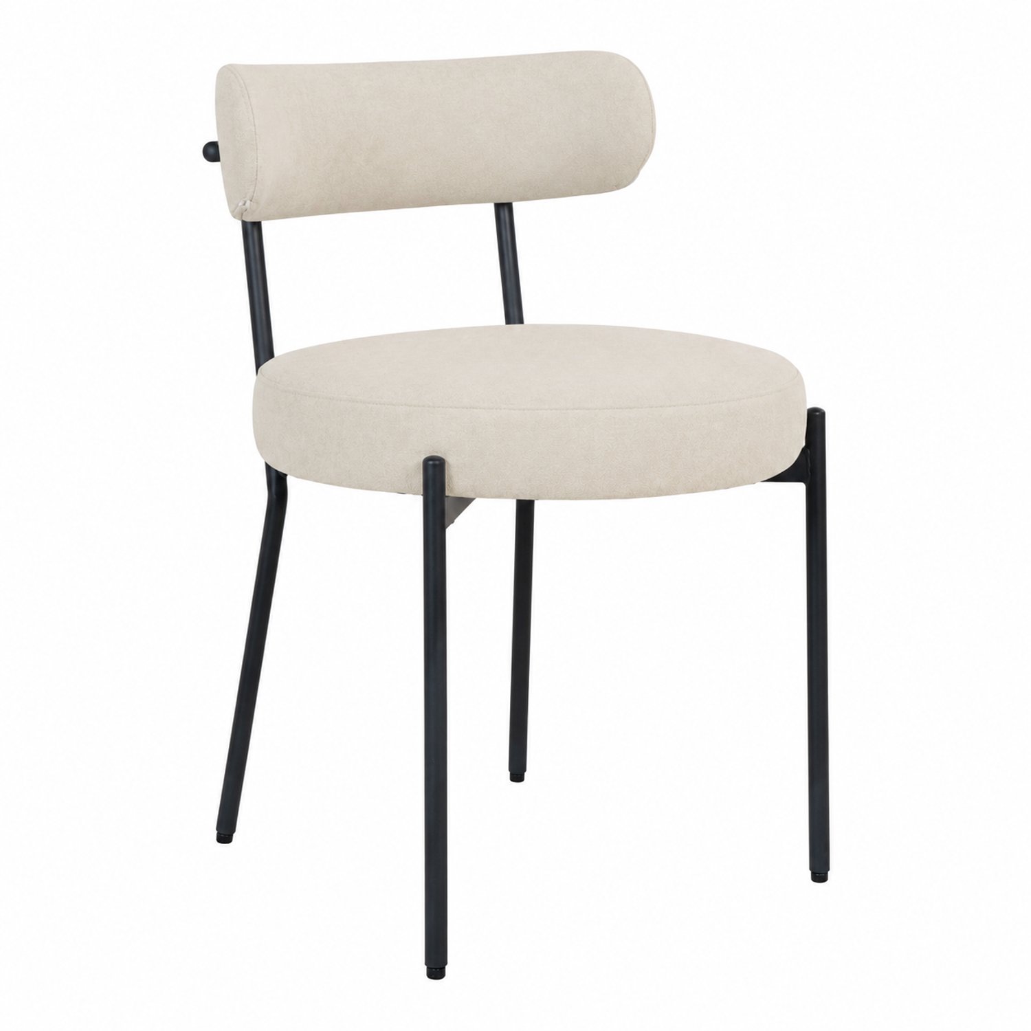 Gunma eetkamerstoel fluweel beige metaal zwart.