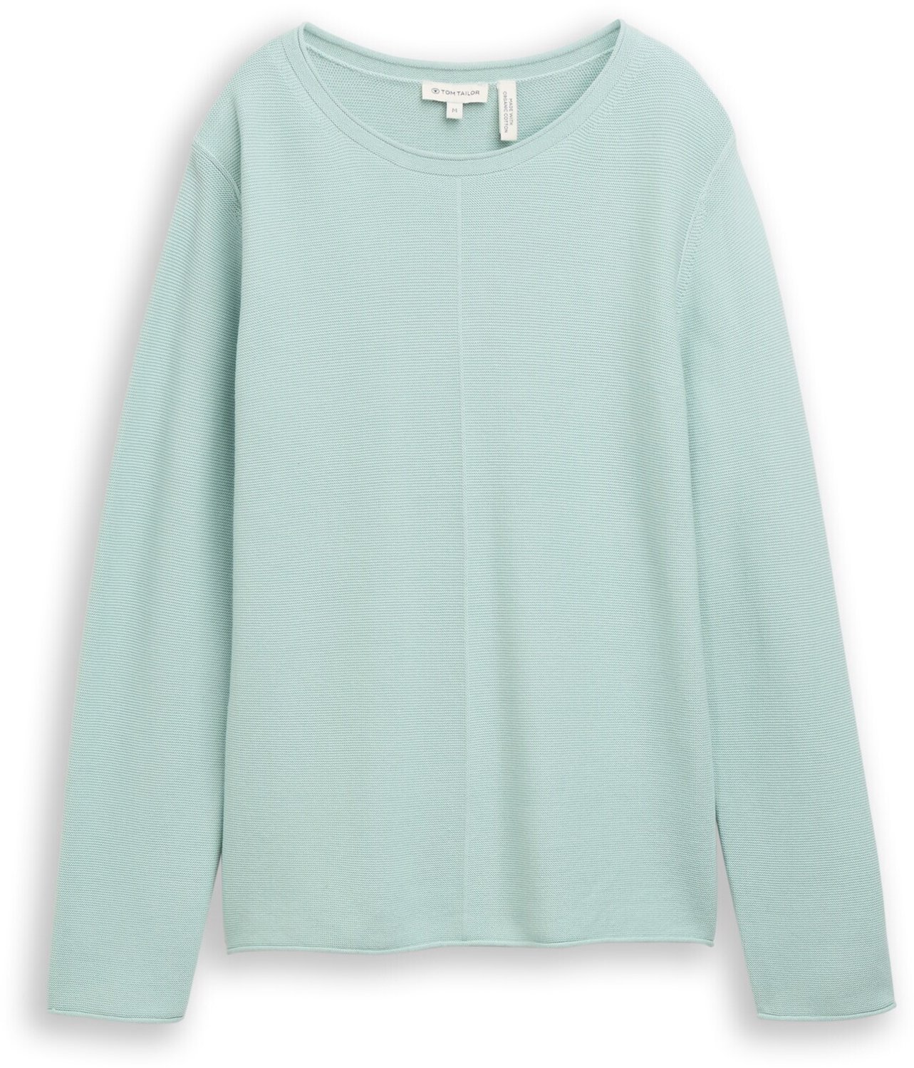 Tom Tailor - Gebreide trui van katoen - Maat L - dusty light green