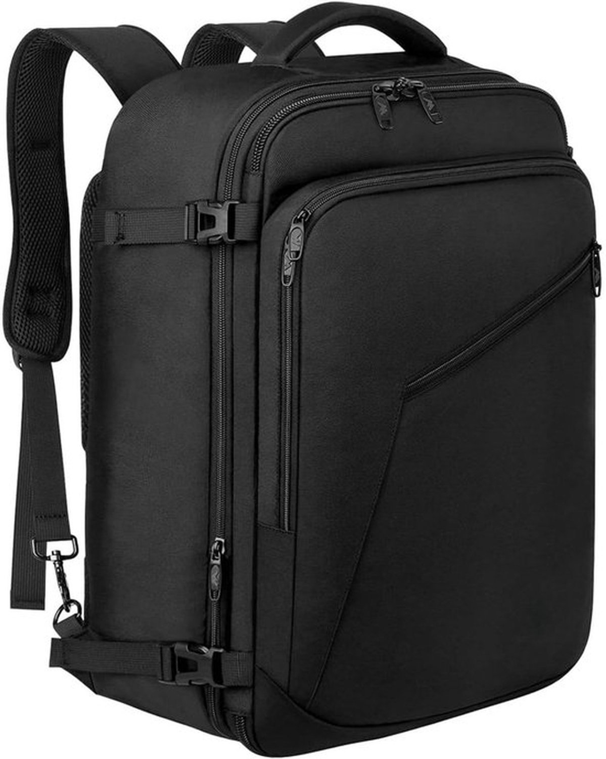 Zwarte Grote Reisrugzak, Multifunctionele dagrugzak voor laptop en reisspullen, Laptoprugzak voor Zakenreis, Vlucht en Weekenduitje