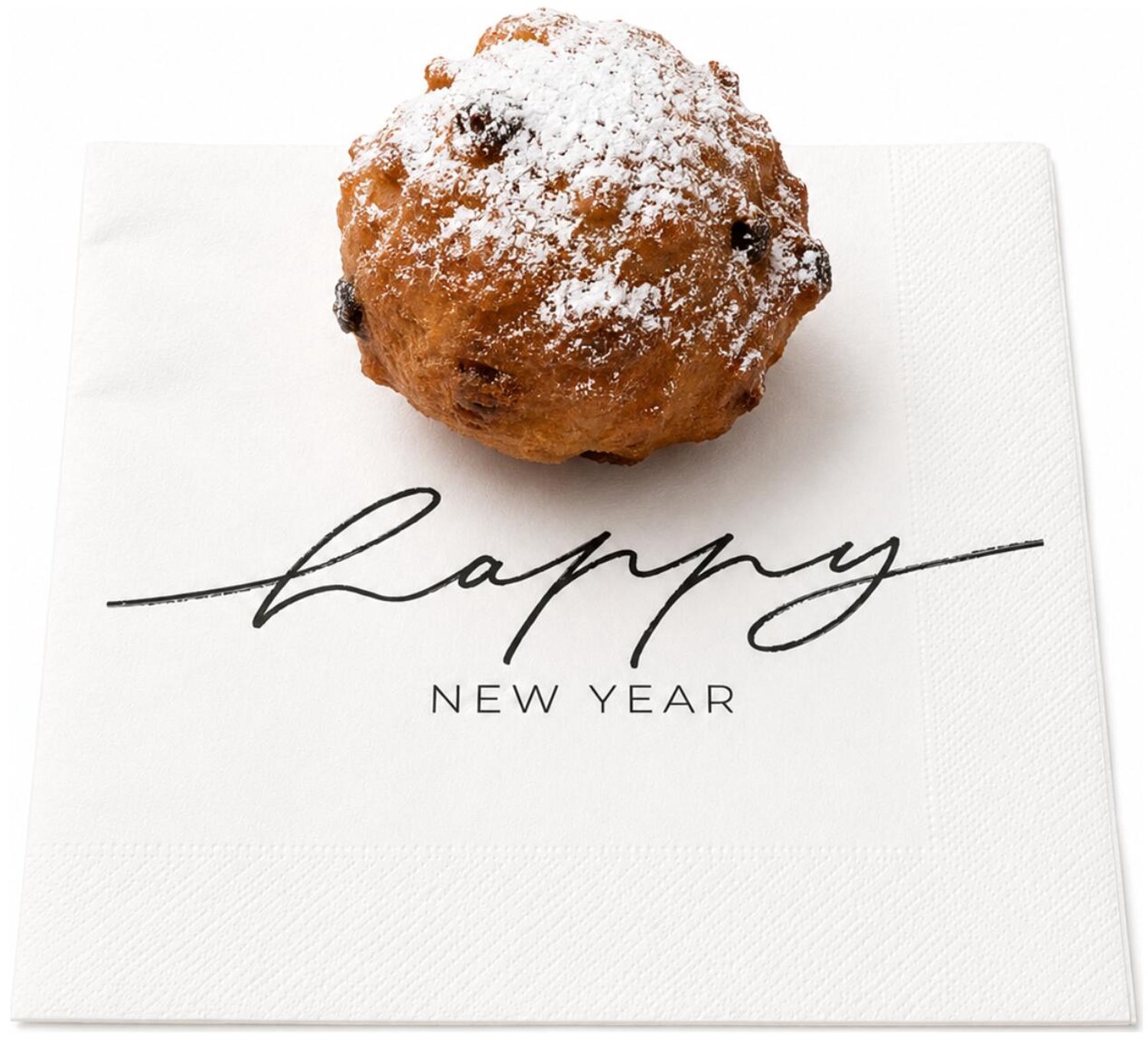 Duni Nieuwjaar - oud en nieuw servetten - 20x st - wit - Happy New Year - 33 x 33 cm