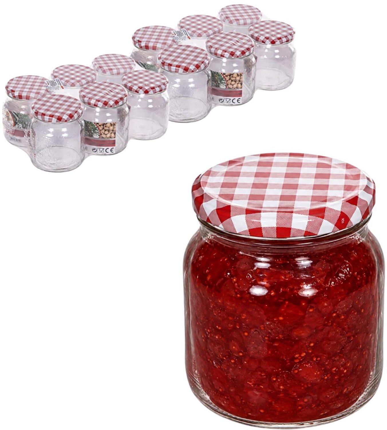 Alessandro Weckpotten / inmaakpotten Juicy - 12x stuks - transparant - 530 ml - met draaideksel - glas - lege potjes - voedsel bewaren
