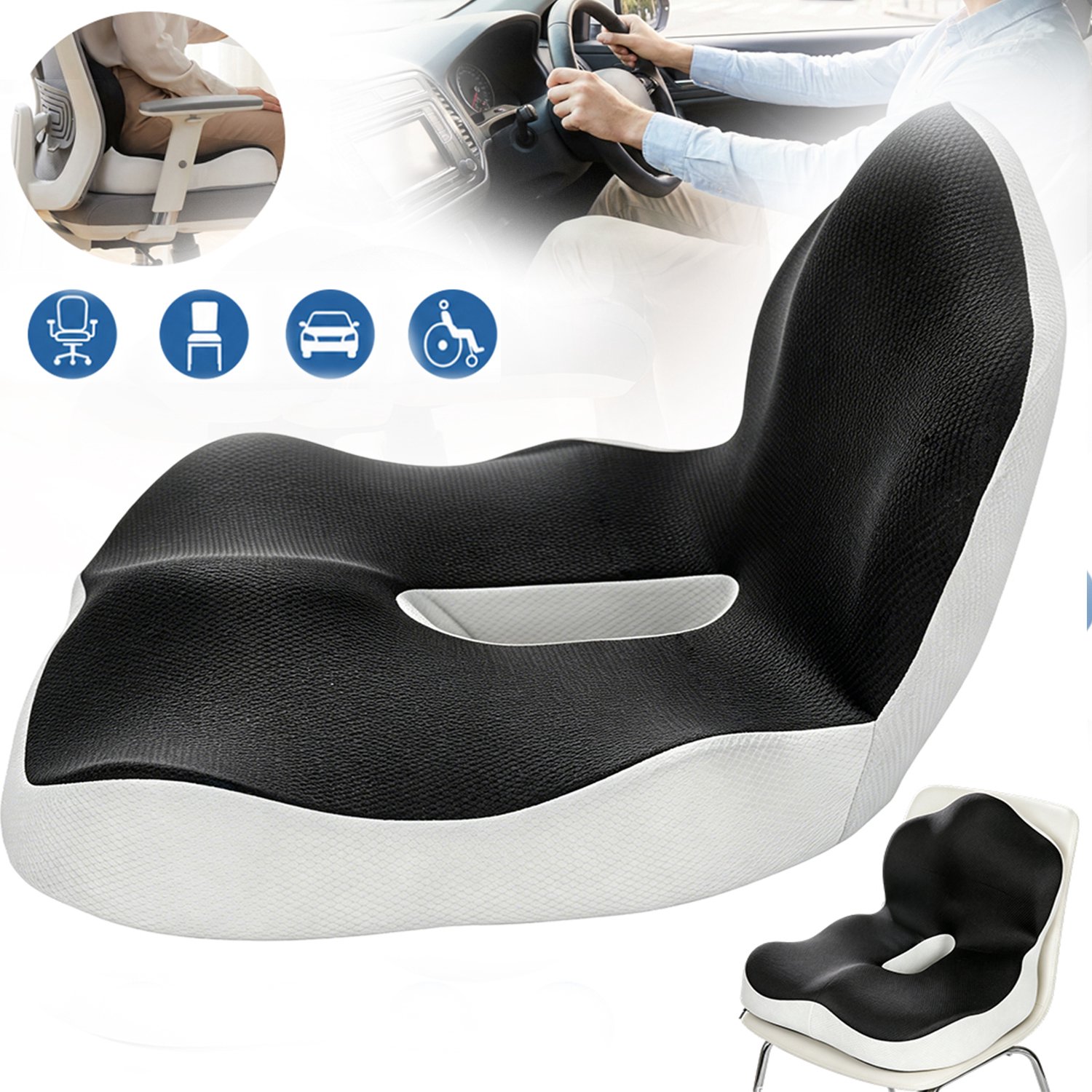 Kussen, Ergonomische Zitkussens, Sciatica-Pijnverlichting Kussen Voor Het Stuitje, Kussens Voor Bureaustoelen.