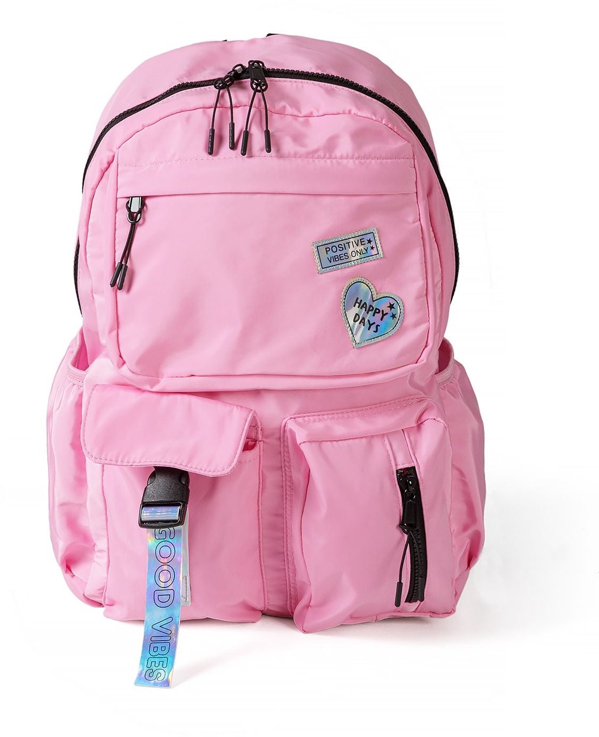 Minoti schooltas meisje – rugzak met glanzende badges – 15 liter – roze