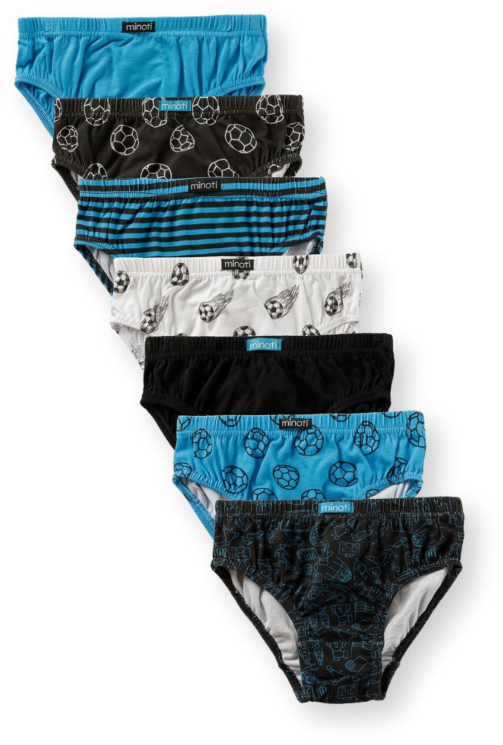 Minoti slips jongens voetbalprint en strepen - meerkleurig - 7-pack