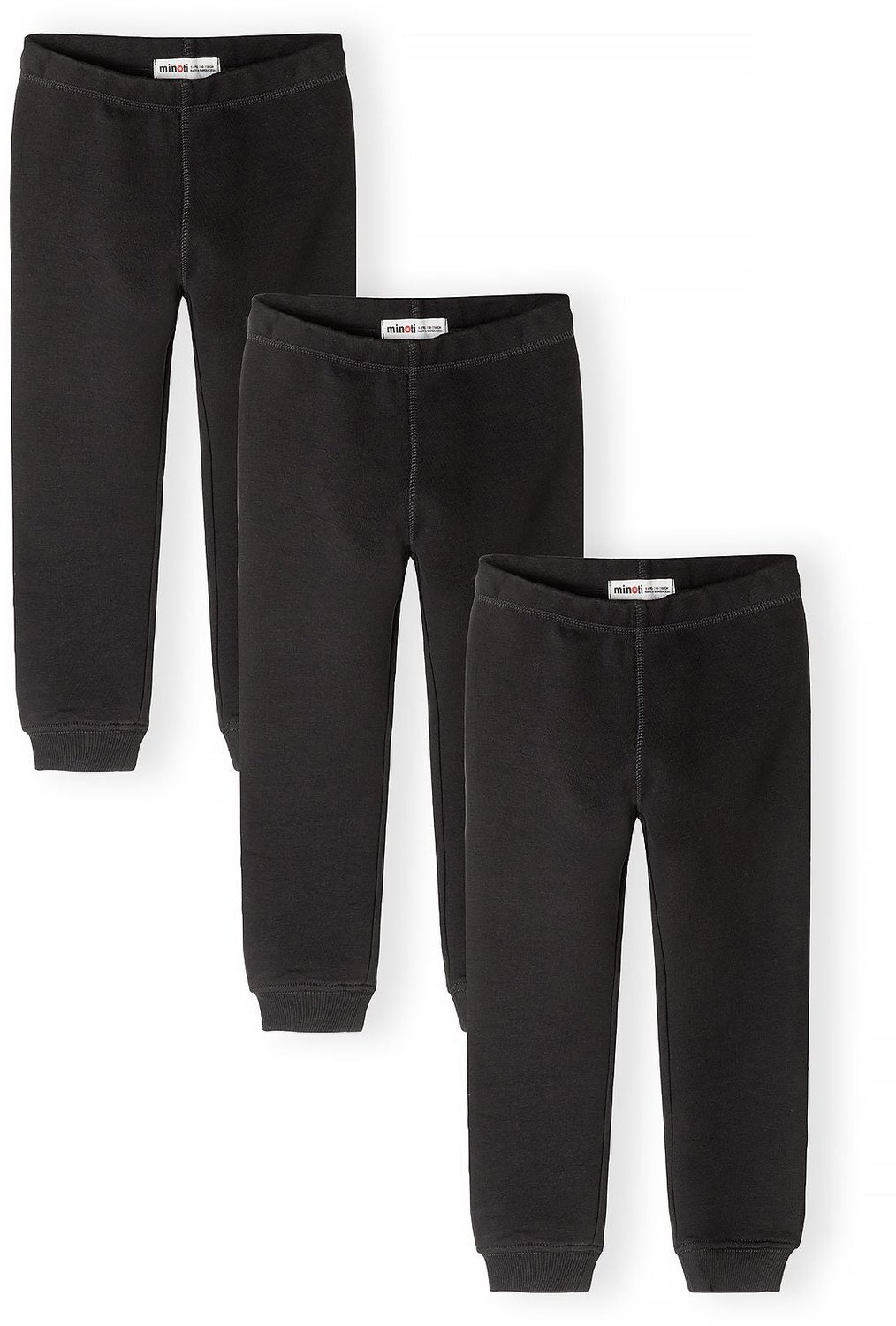Minoti legging meisje – effen – 3-pack met enkelboorden – zwart